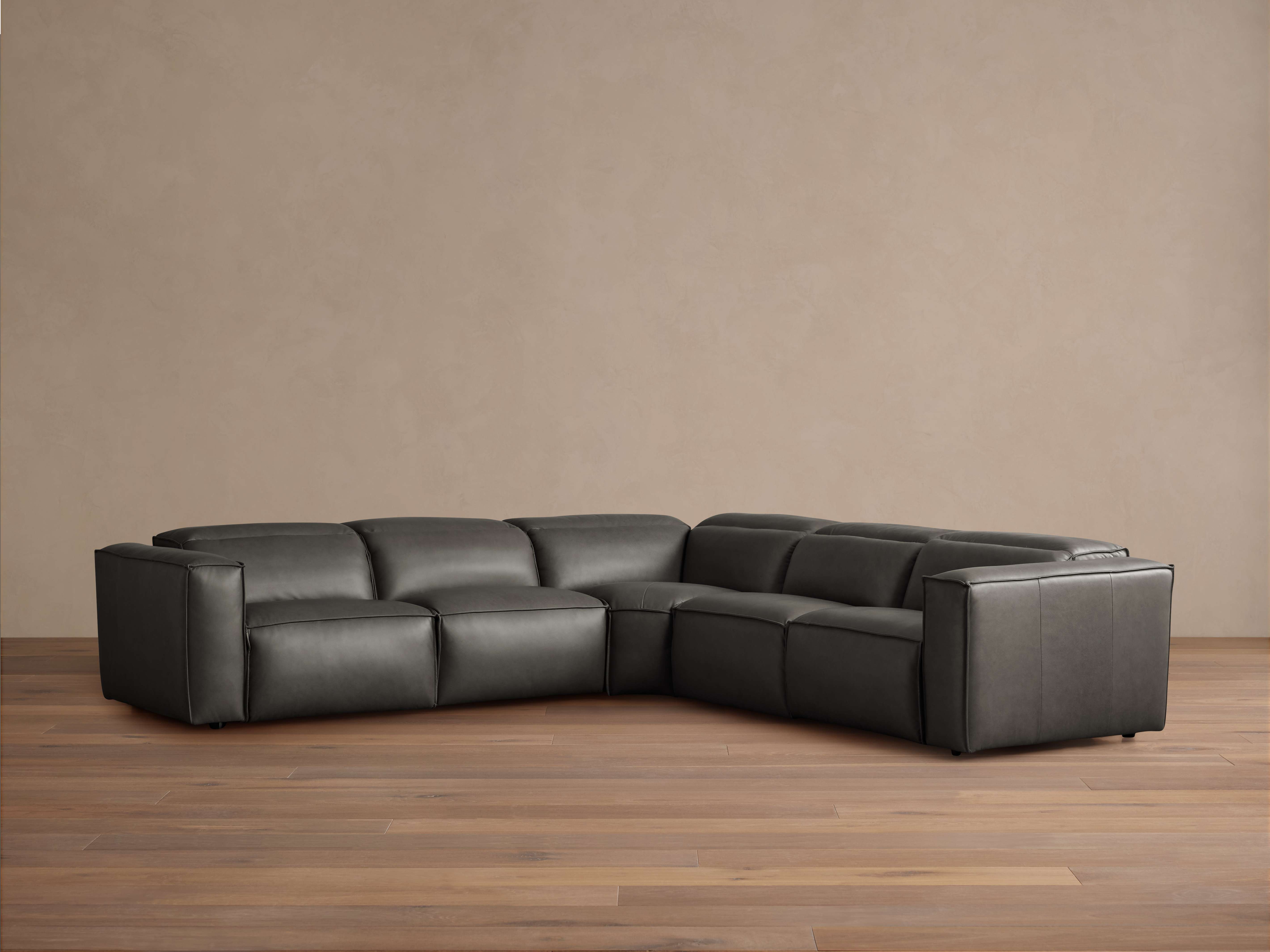 Coburn Leather Five Piece Motion Corner Sectional