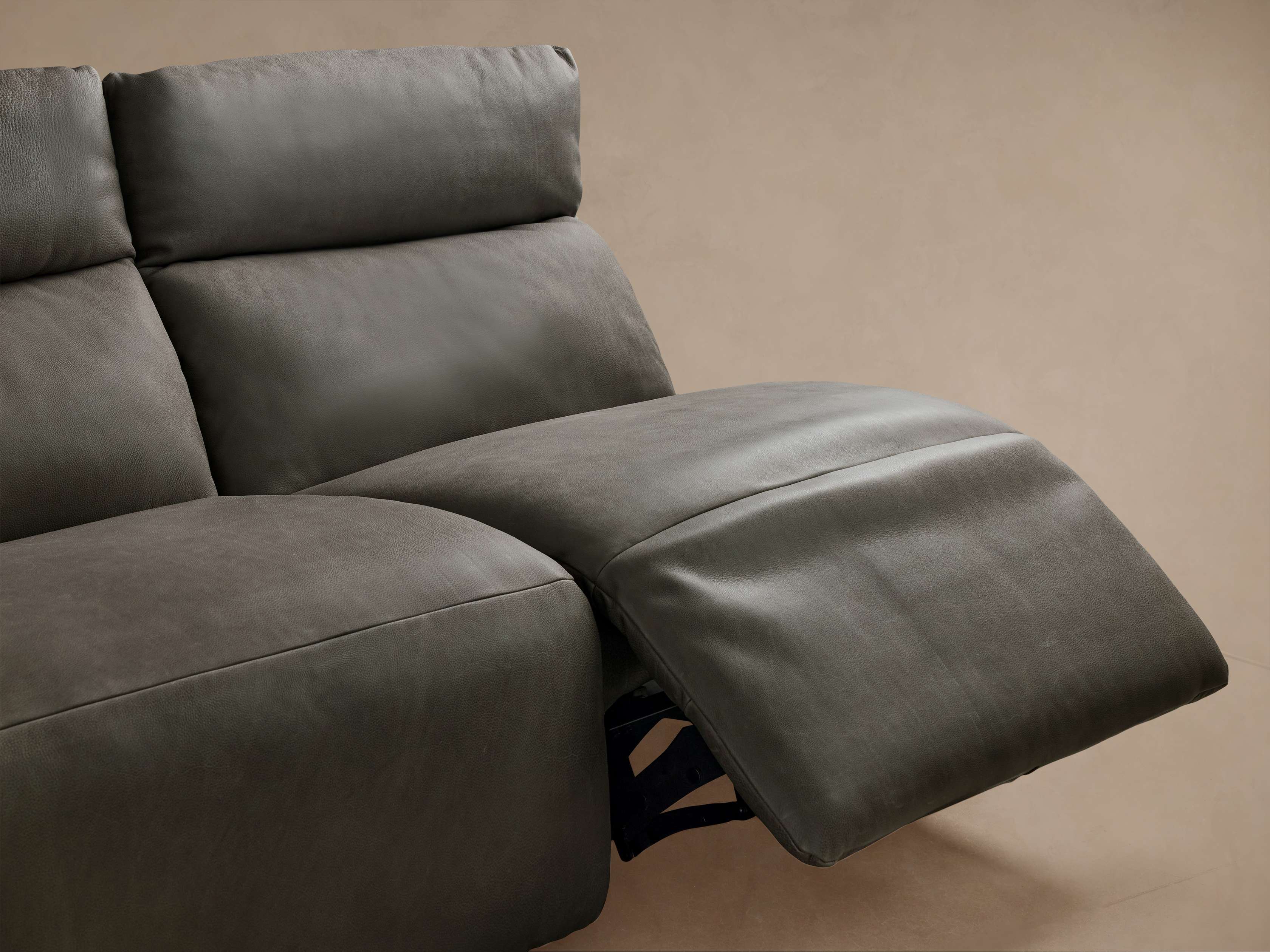 Rowland Tailored Leather Four-Piece Armless Motion Modular Sofa