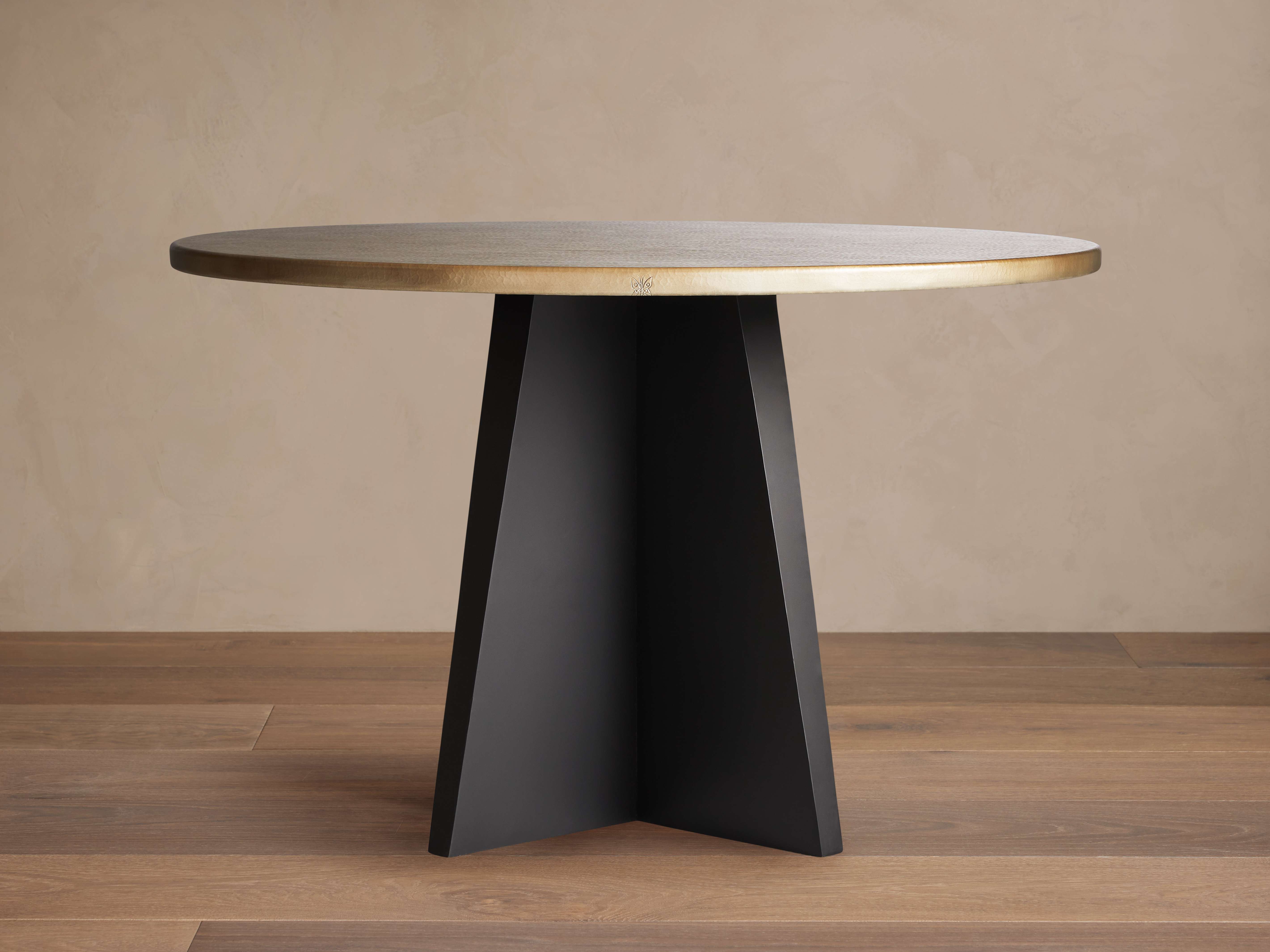 Recycled Metal Round Dining Table with Vertex Base - Thumbnail 5