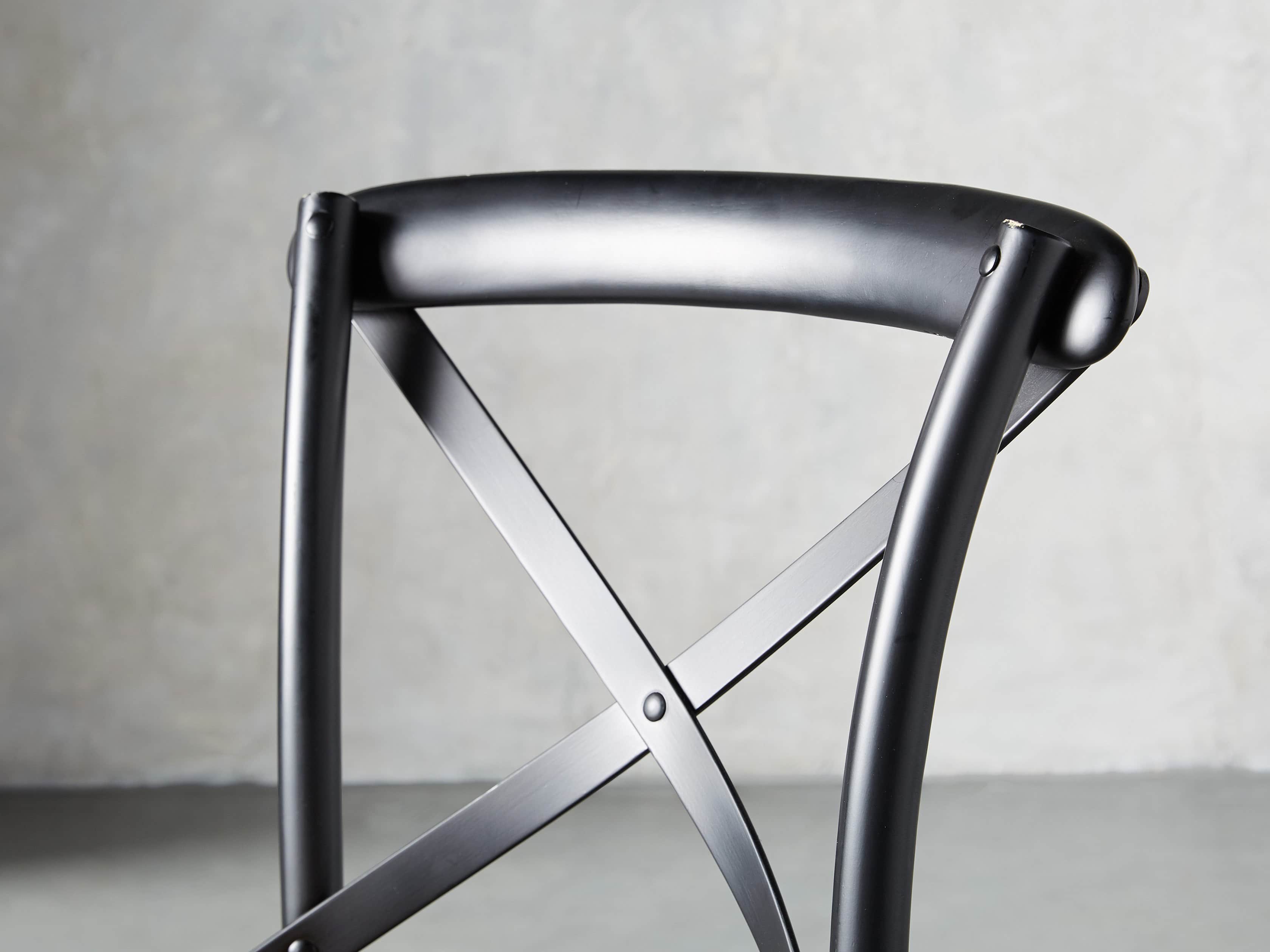 Cadence Dining Chair with Rattan Seat in Solid Black