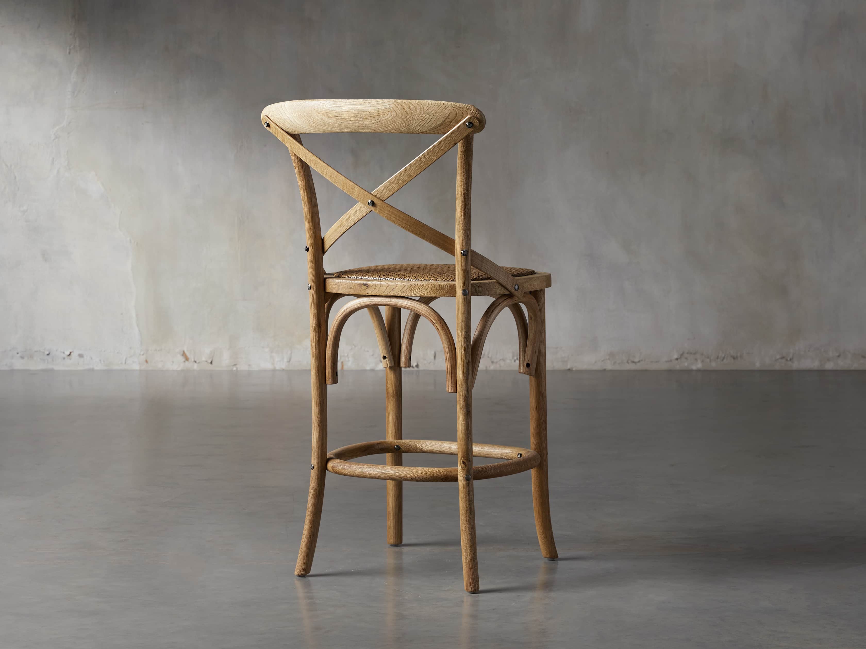Cadence Stool with Rattan Seat
