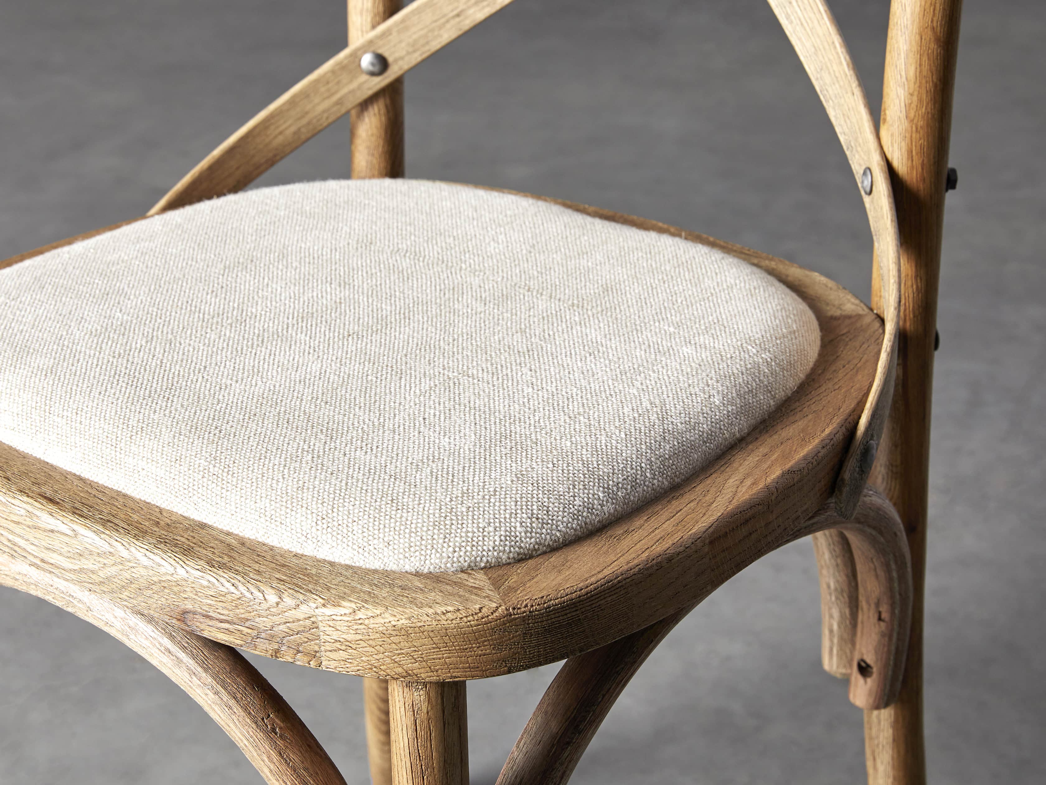 Cadence Stool with Linen Natural Seat