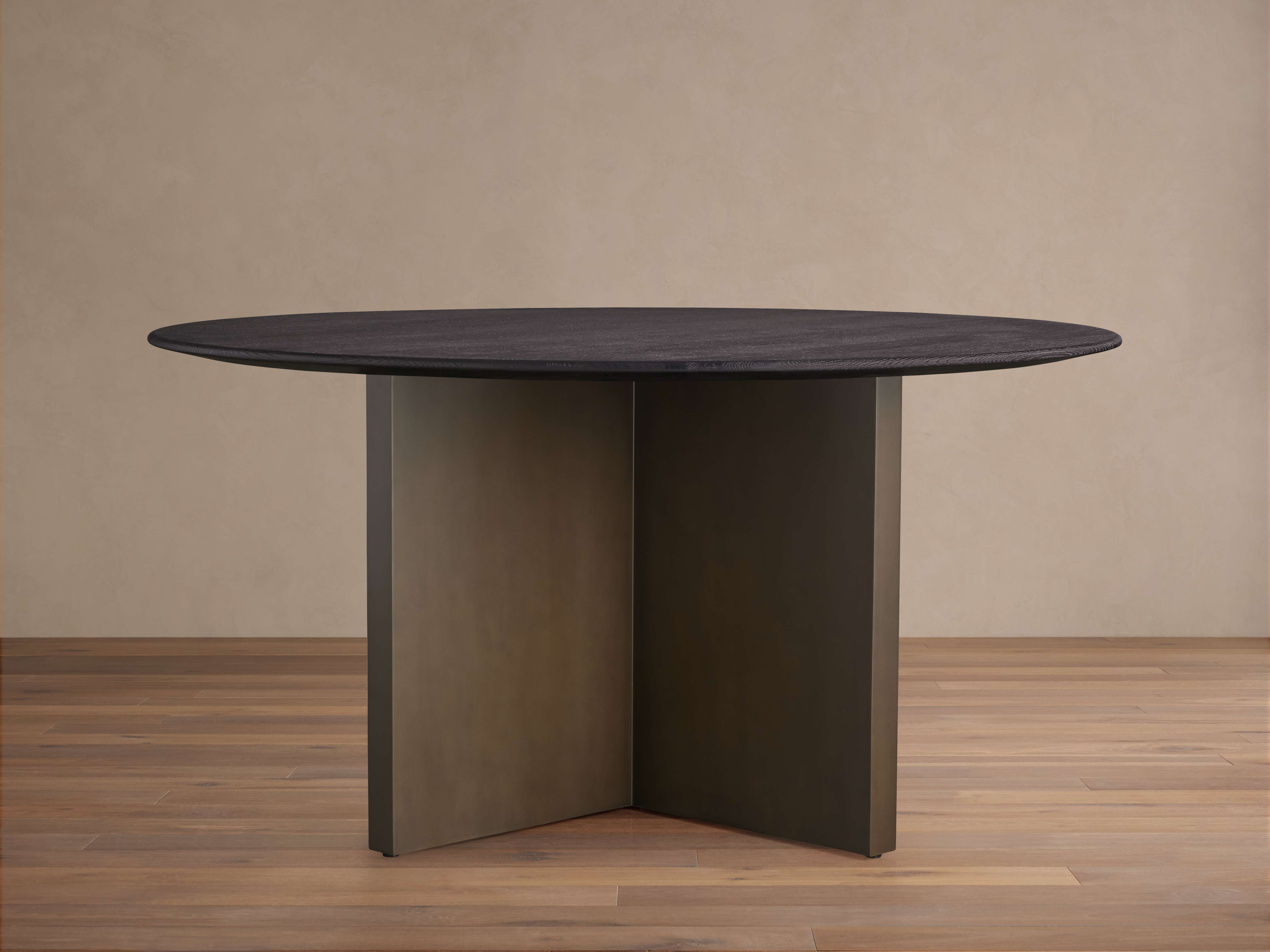 Saint Germain Round Wood Dining Table with Clement Base – Arhaus