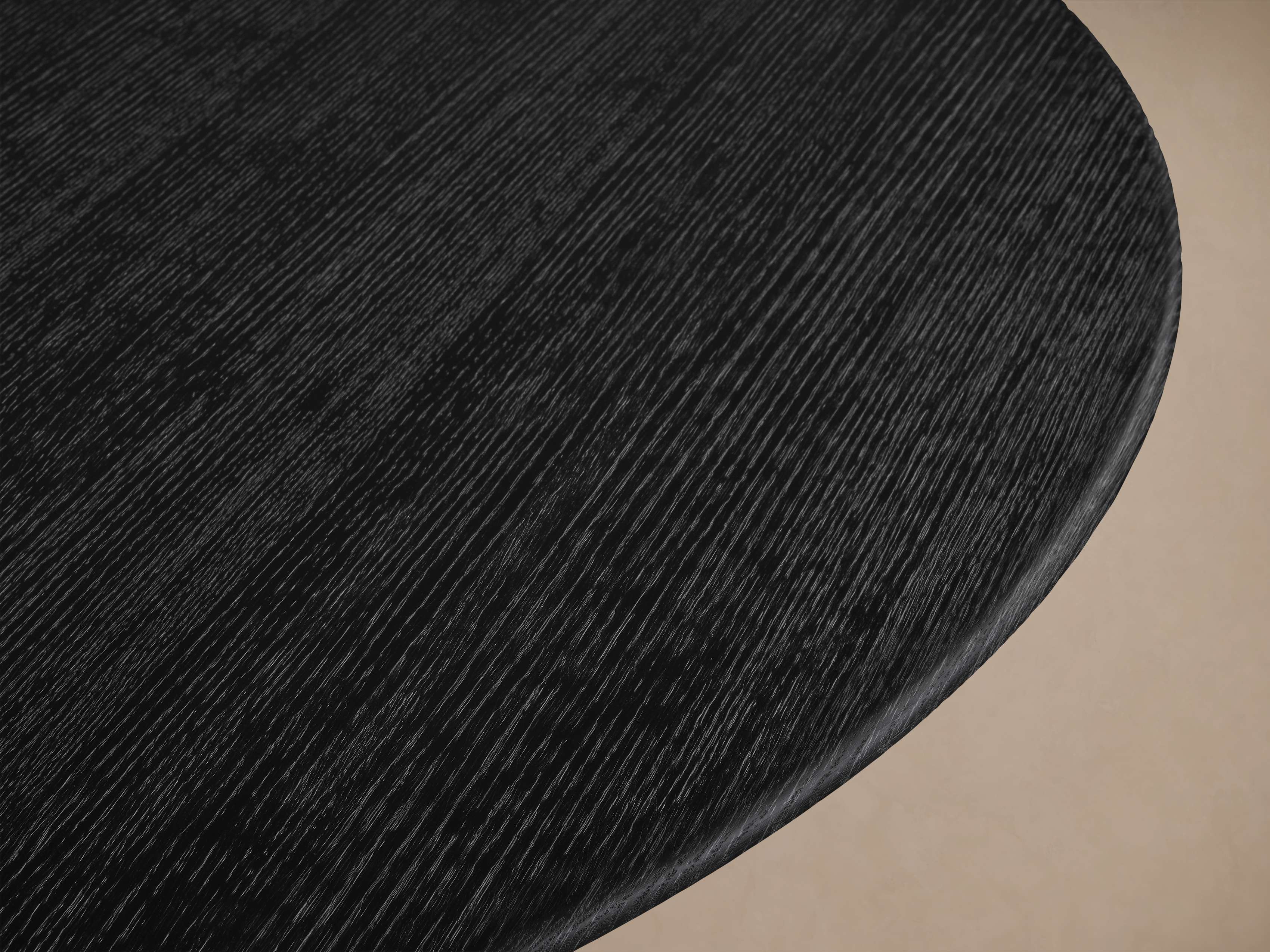 Saint Germain Round Dining Table with Dauphine Base in Metal Wood in Black | Arhaus, image size:3400x2550