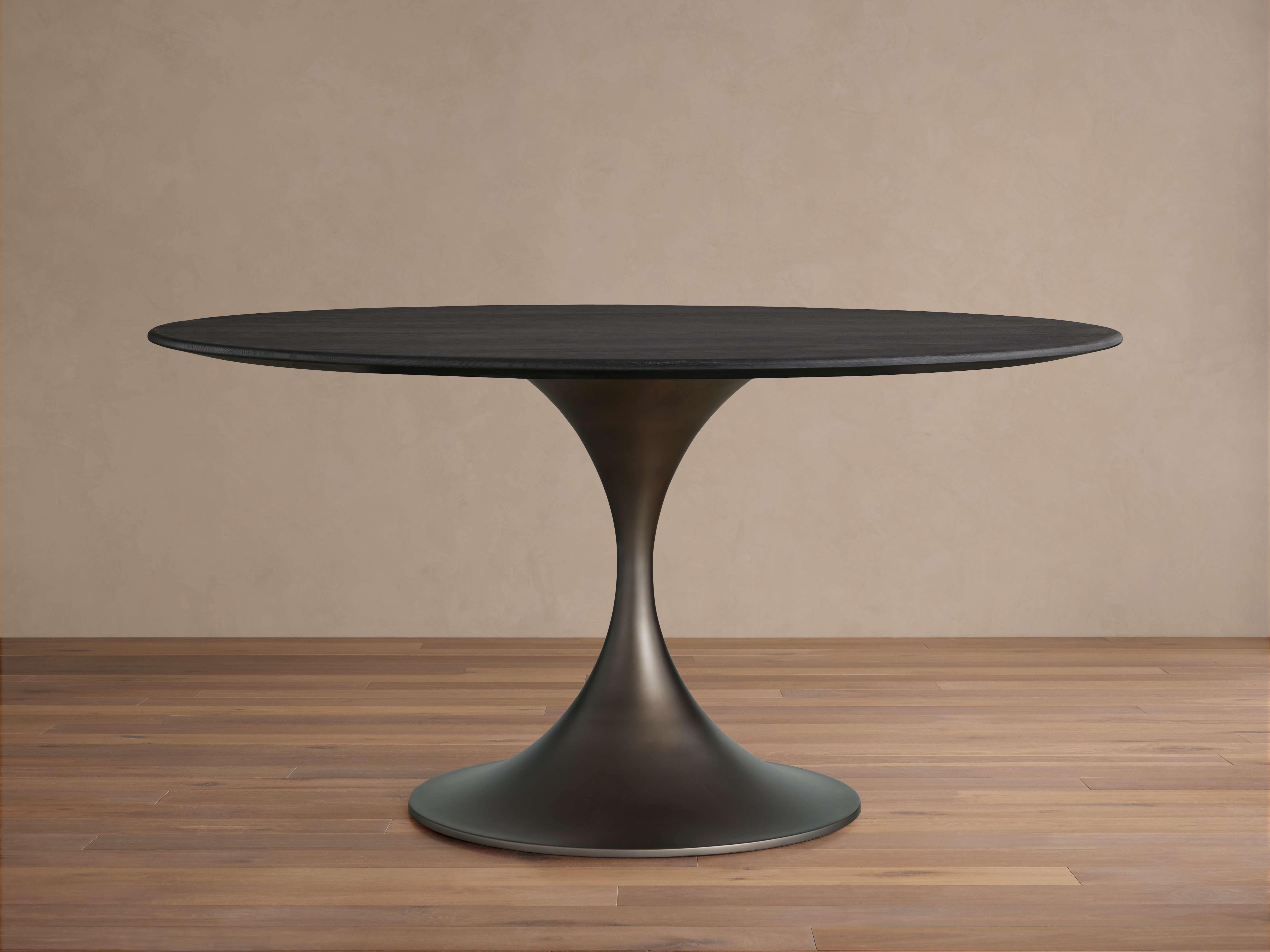 Saint Germain Round Wood Dining Table with Launette Base – Arhaus