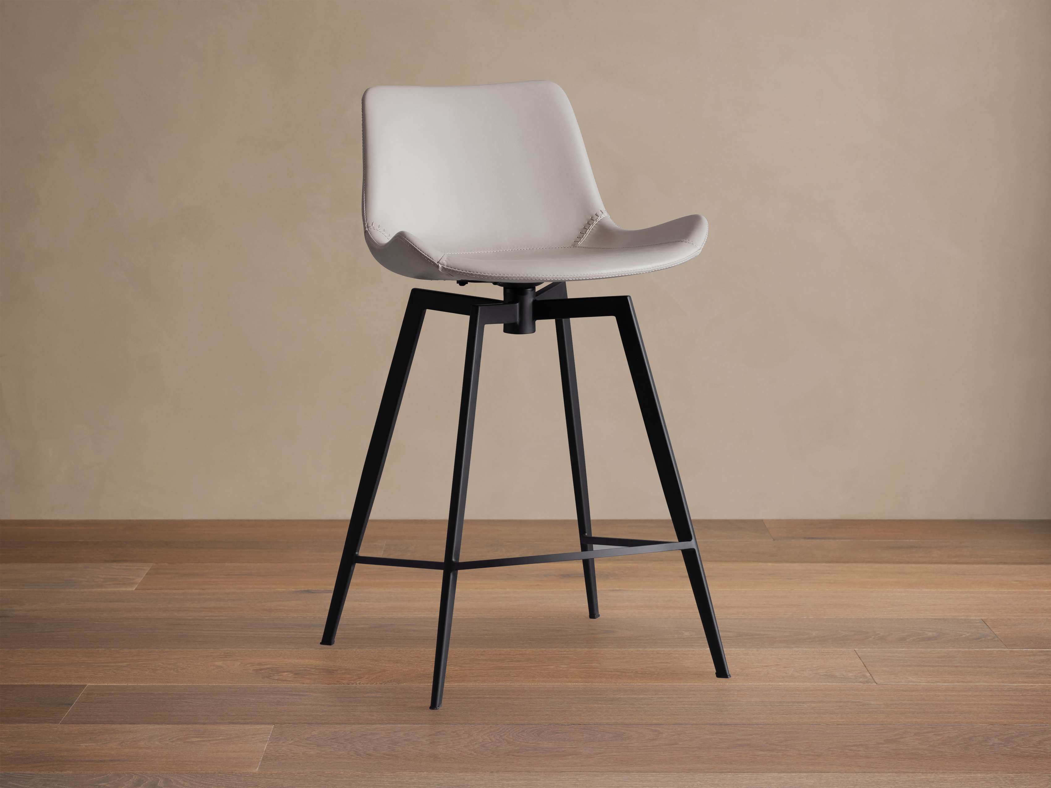 Gage Faux Leather Swivel Stool