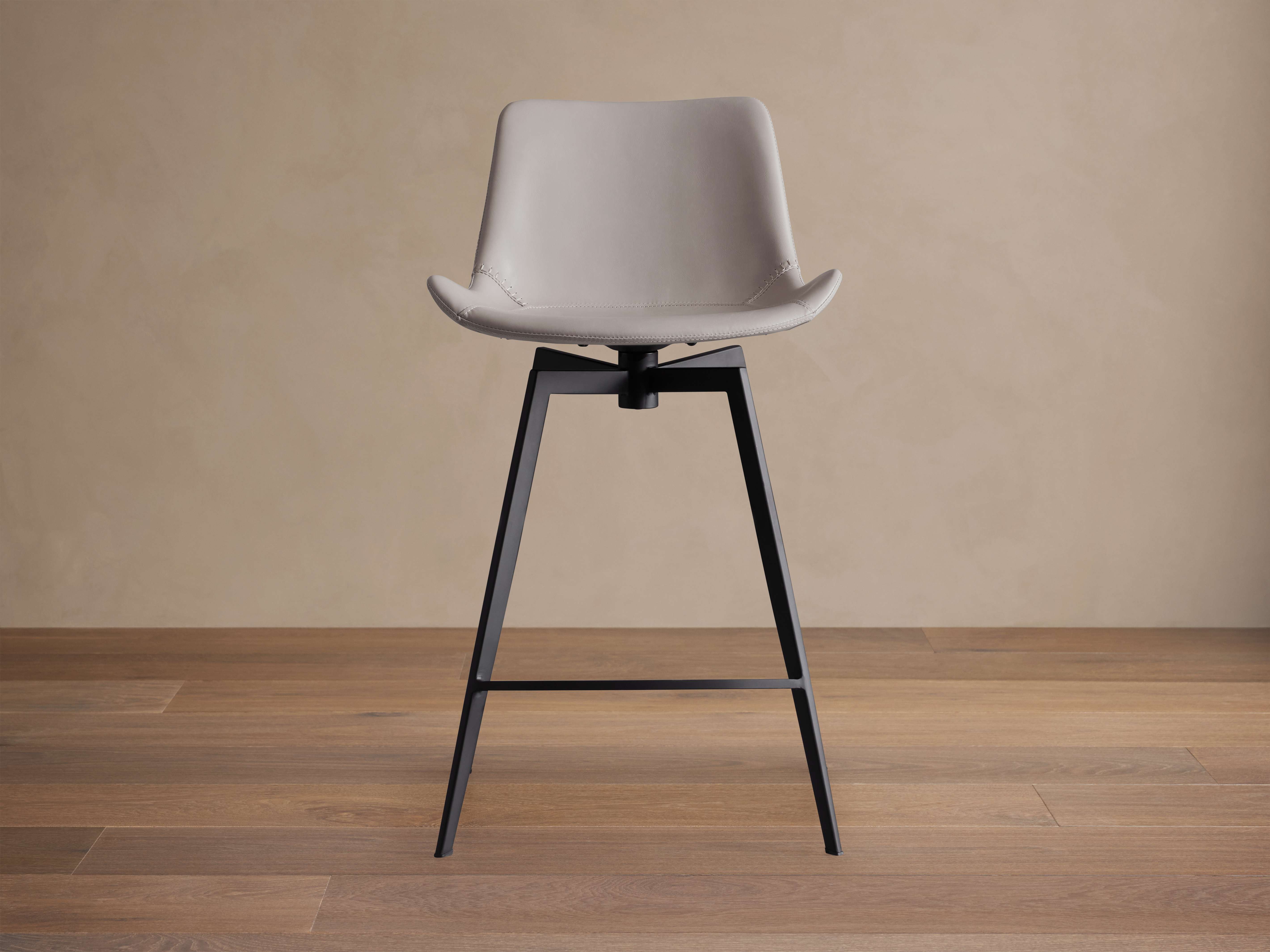 Gage Faux Leather Swivel Stool
