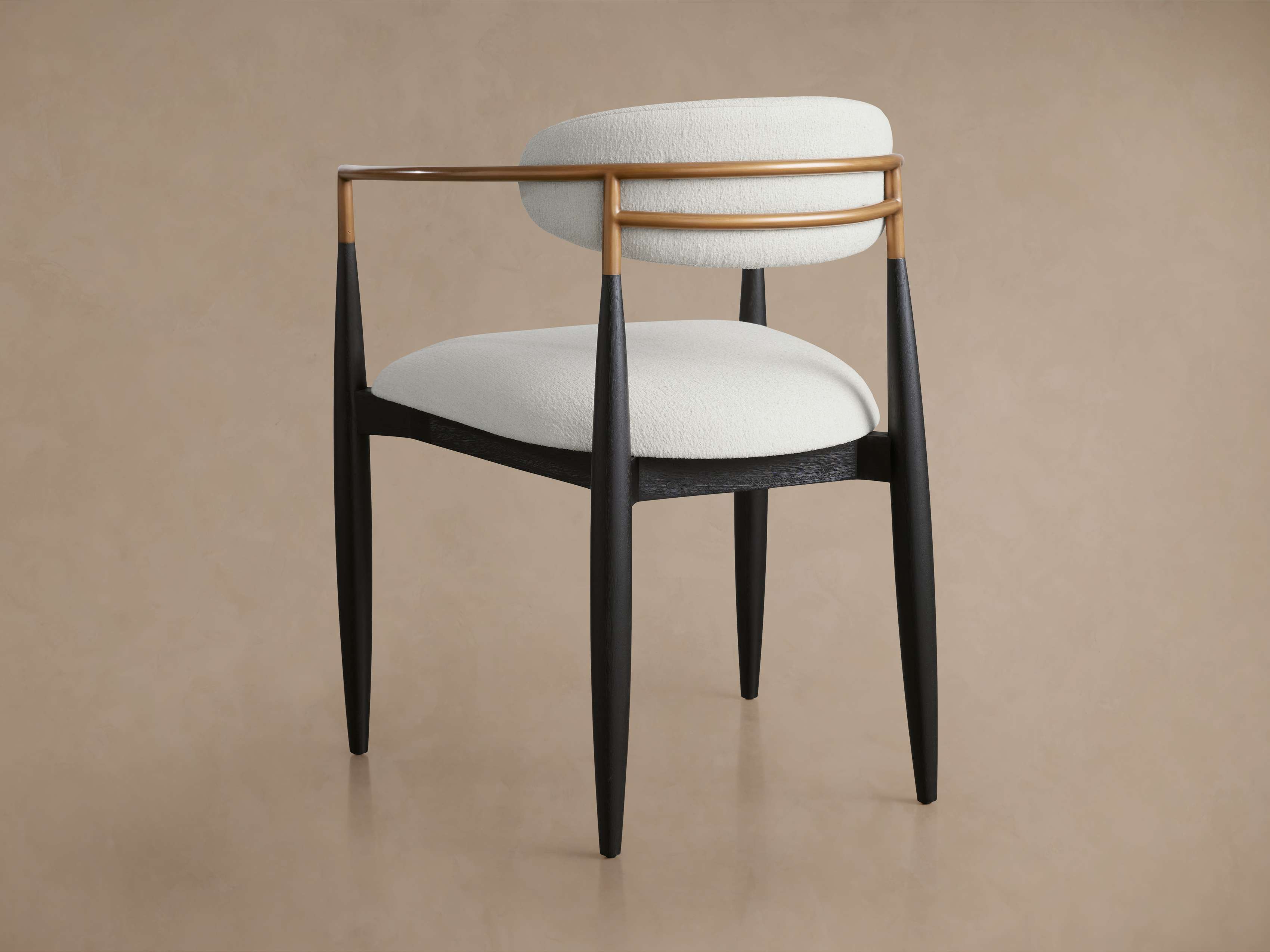 Jagger Dining Arm Chair in Black with Antique Brass