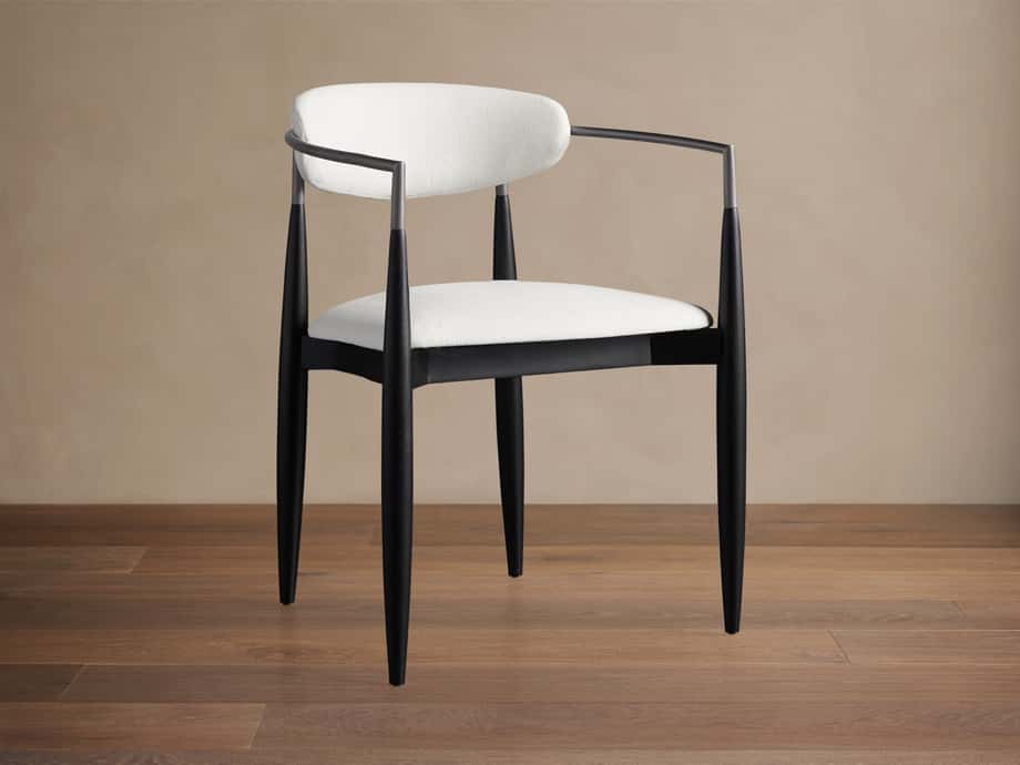 Jagger Dining Arm Chair in Black with Antique Pewter