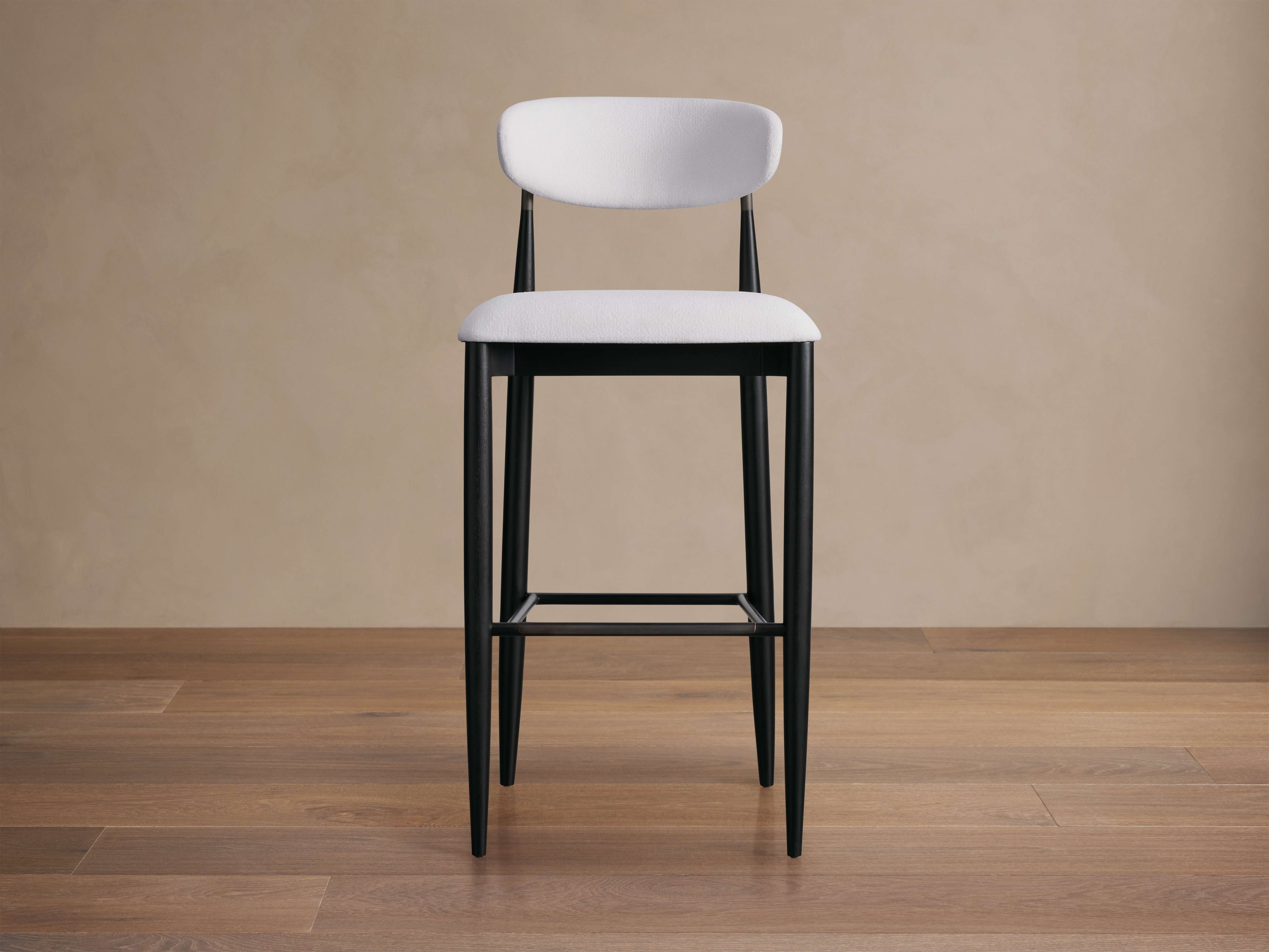 Jagger Armless Stool in Black with Antique Pewter - Thumbnail 3