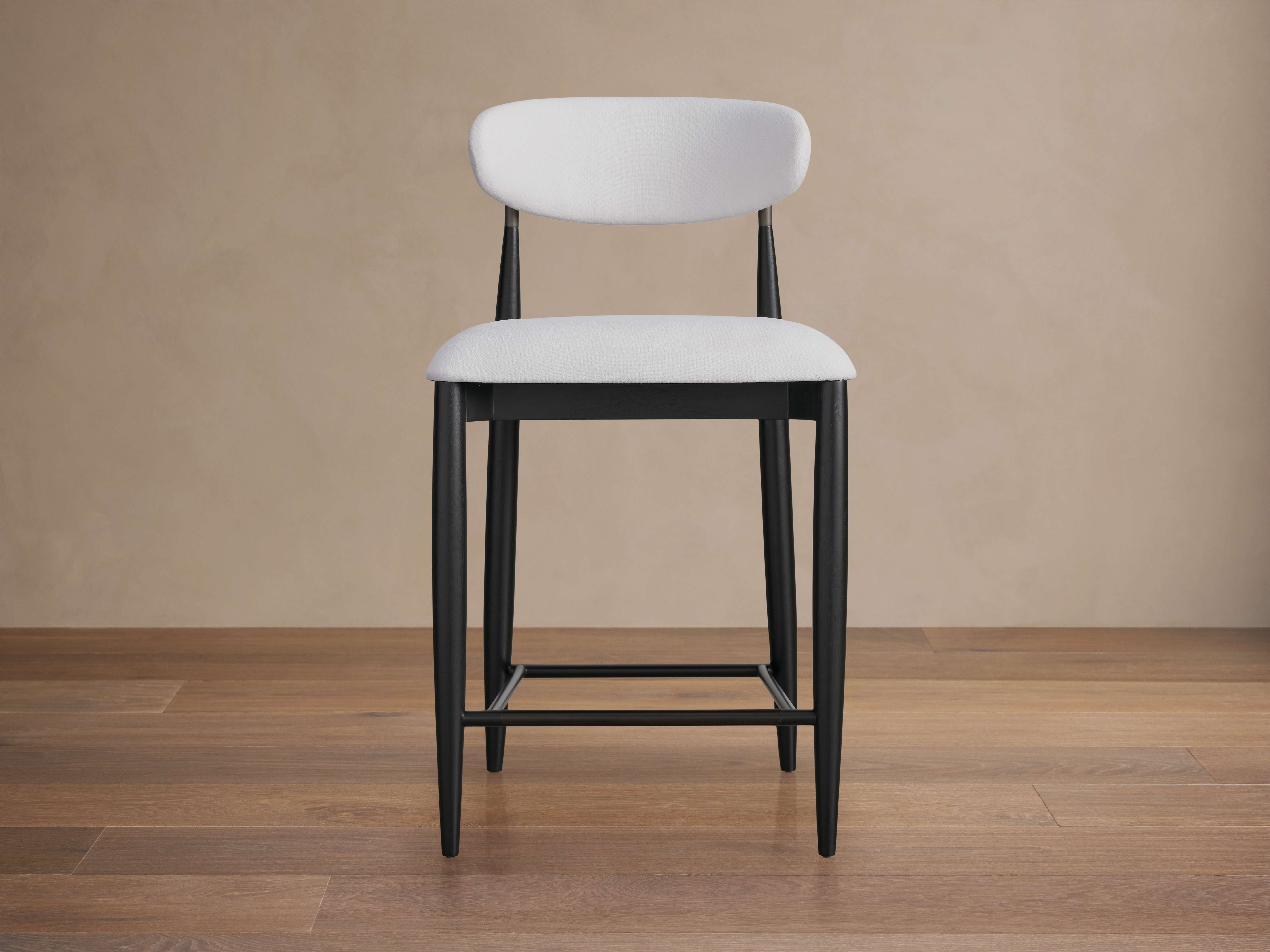 Jagger Armless Stool in Black with Antique Pewter