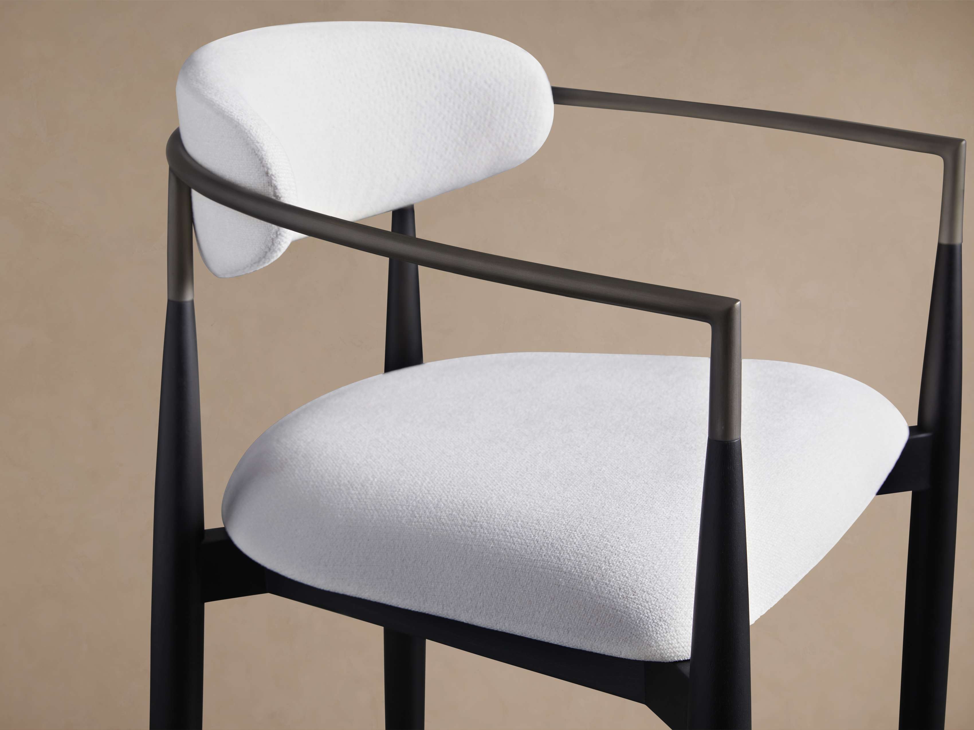 Jagger Stool in Black with Antique Pewter