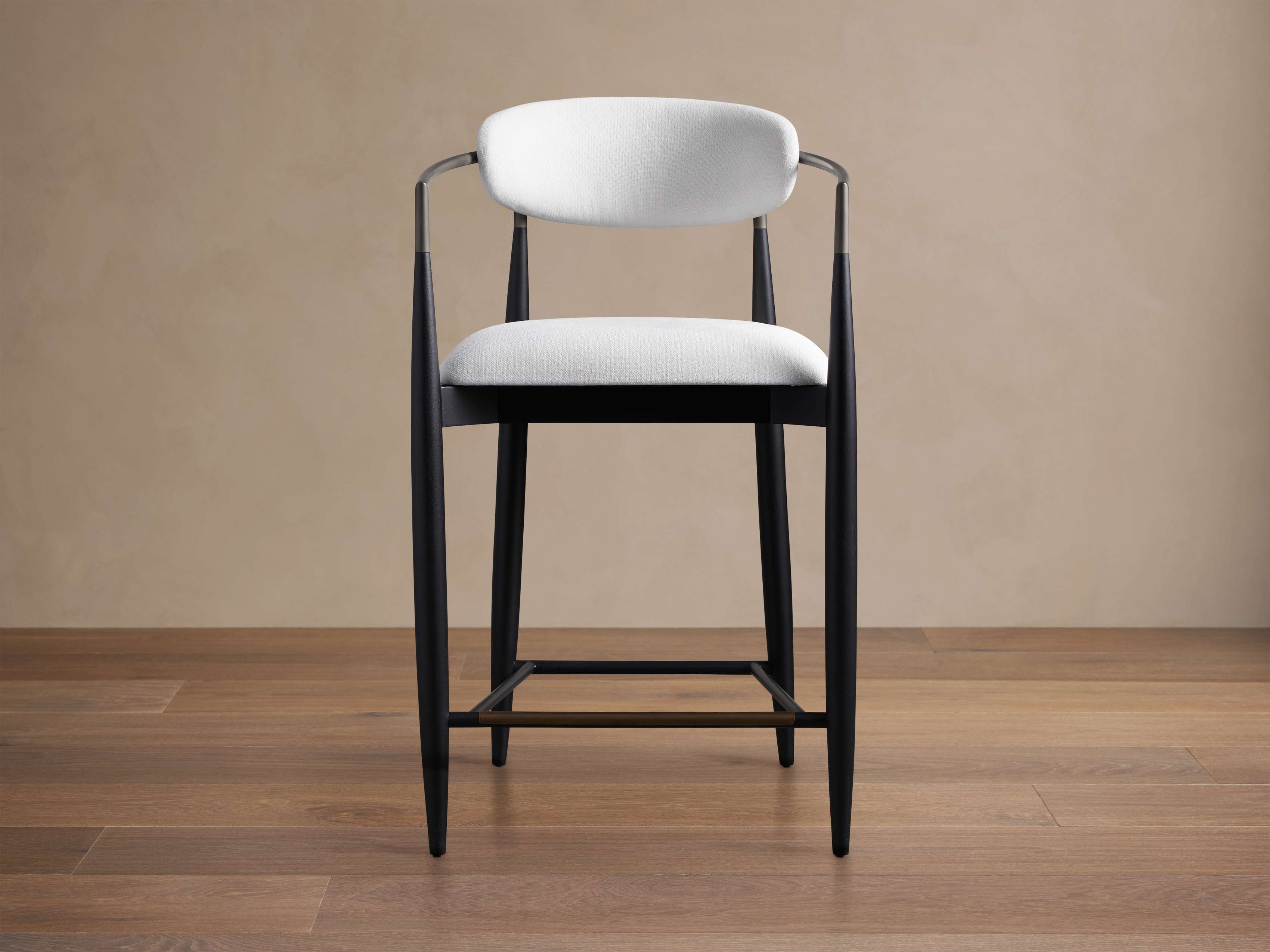 Jagger Stool in Black with Antique Pewter