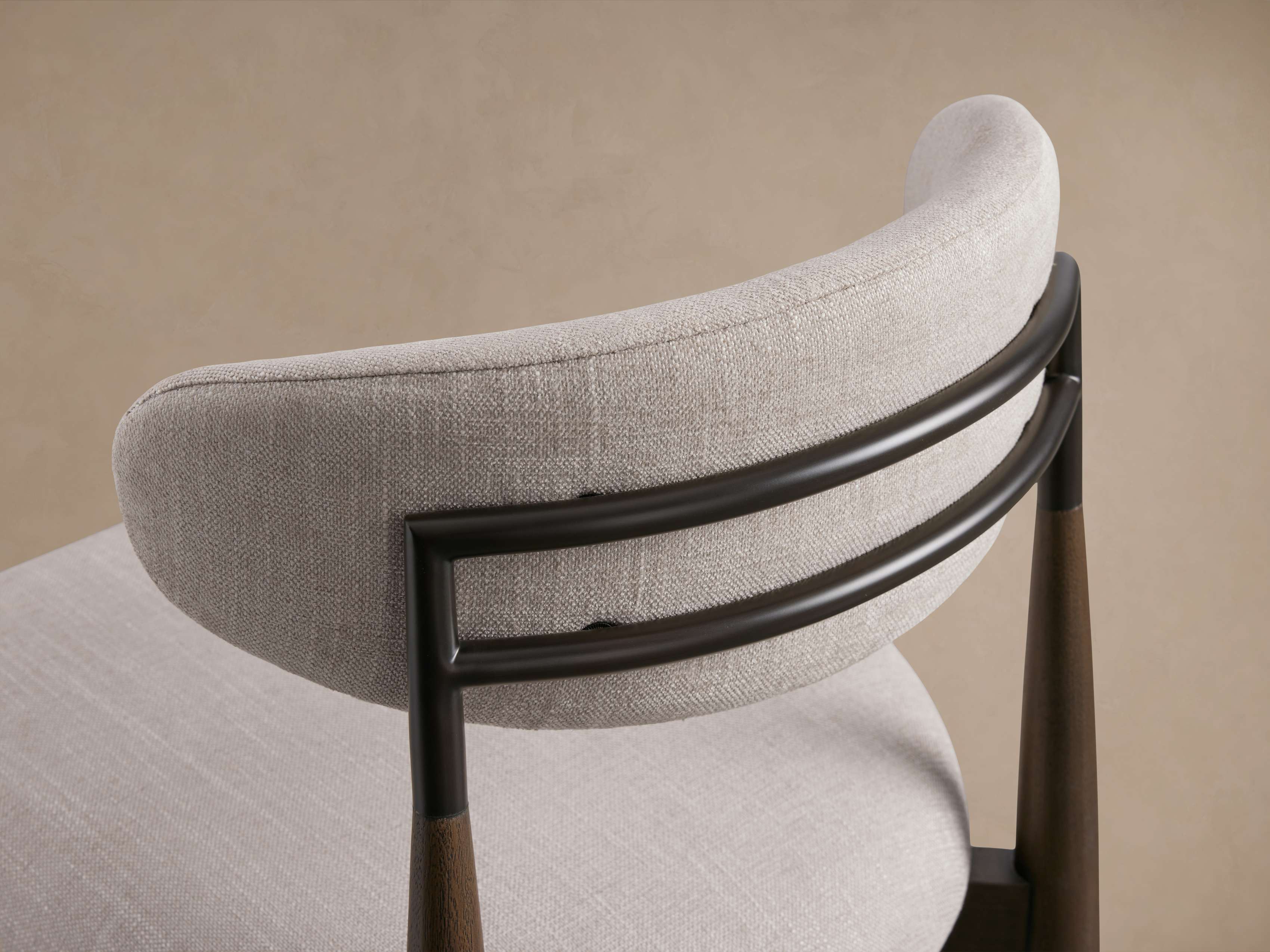 Jagger Dining Side Chair in Black with Antique Brass