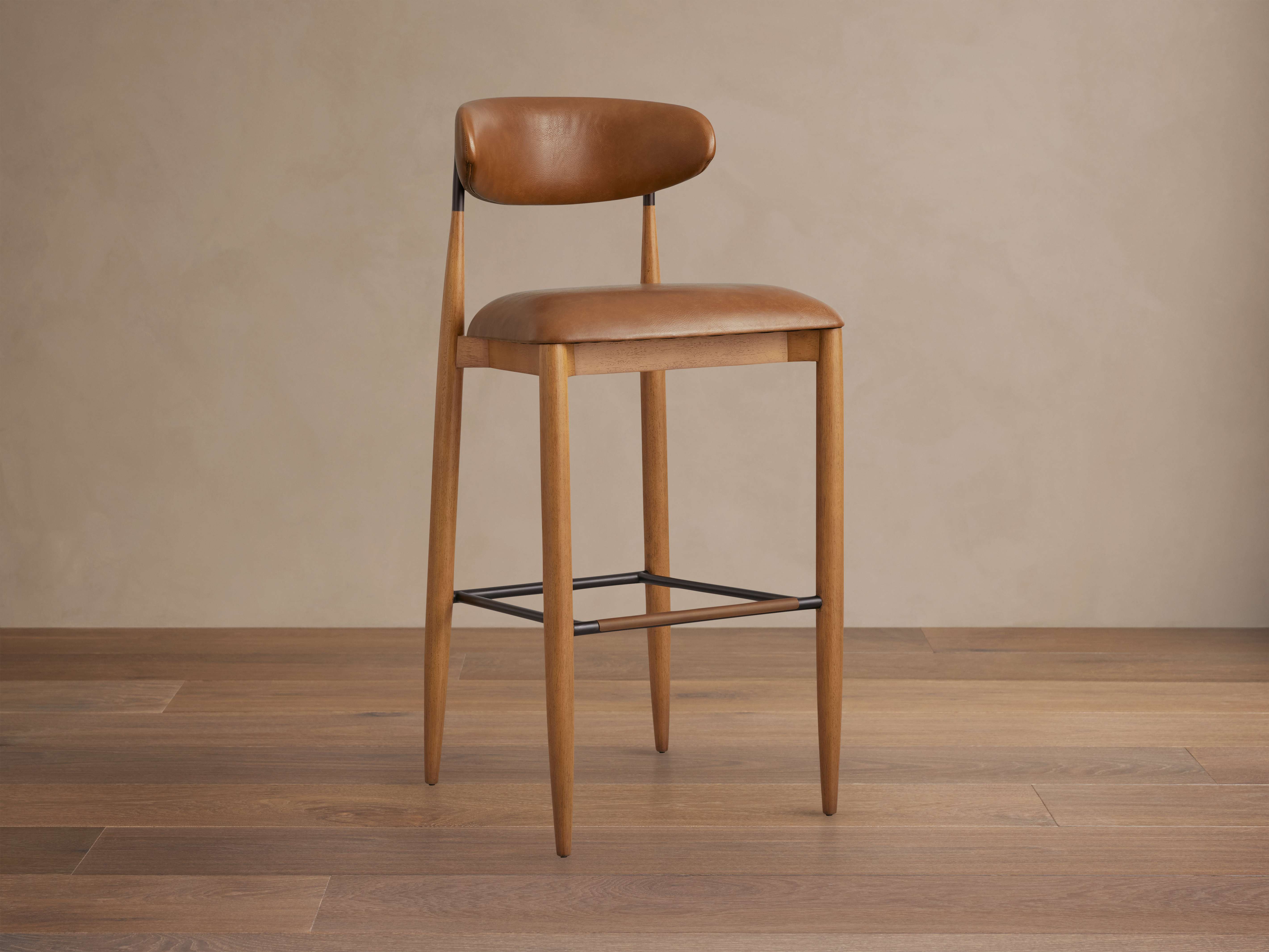 Jagger Faux Leather Armless Stool – Arhaus