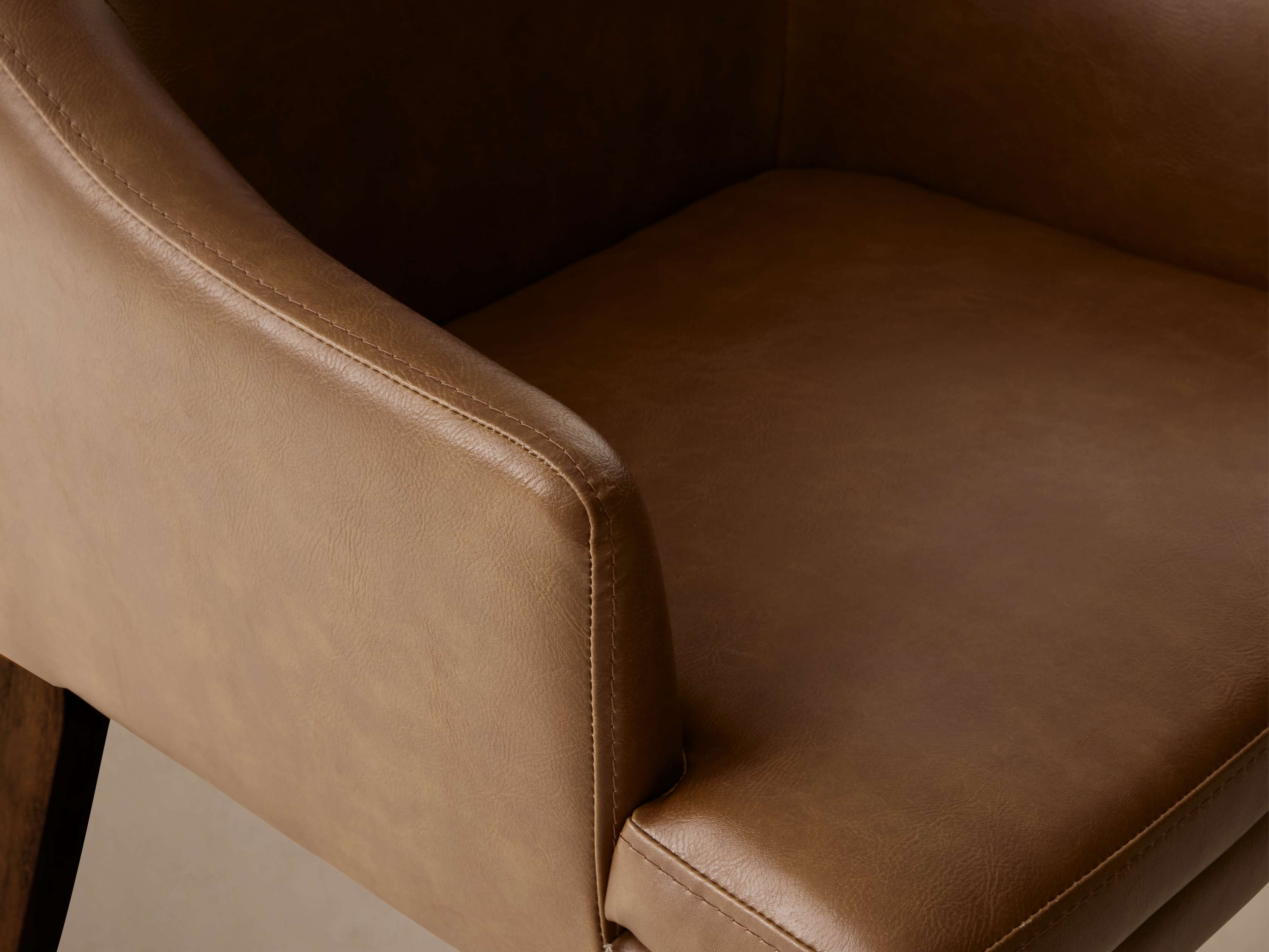 Lunden Faux Leather Dining Arm Chair - Thumbnail 4