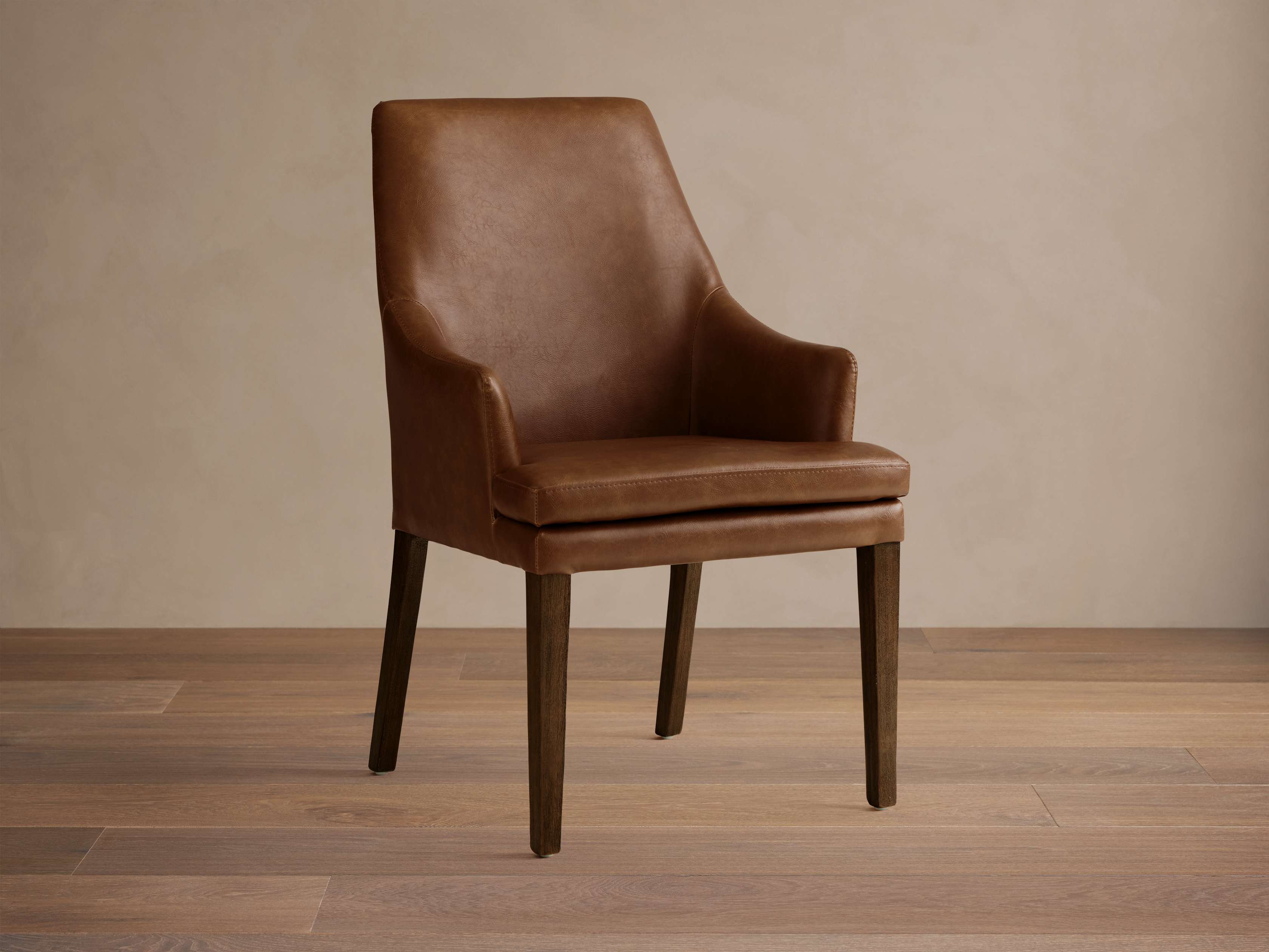 Lunden Faux Leather Dining Arm Chair - Thumbnail 3