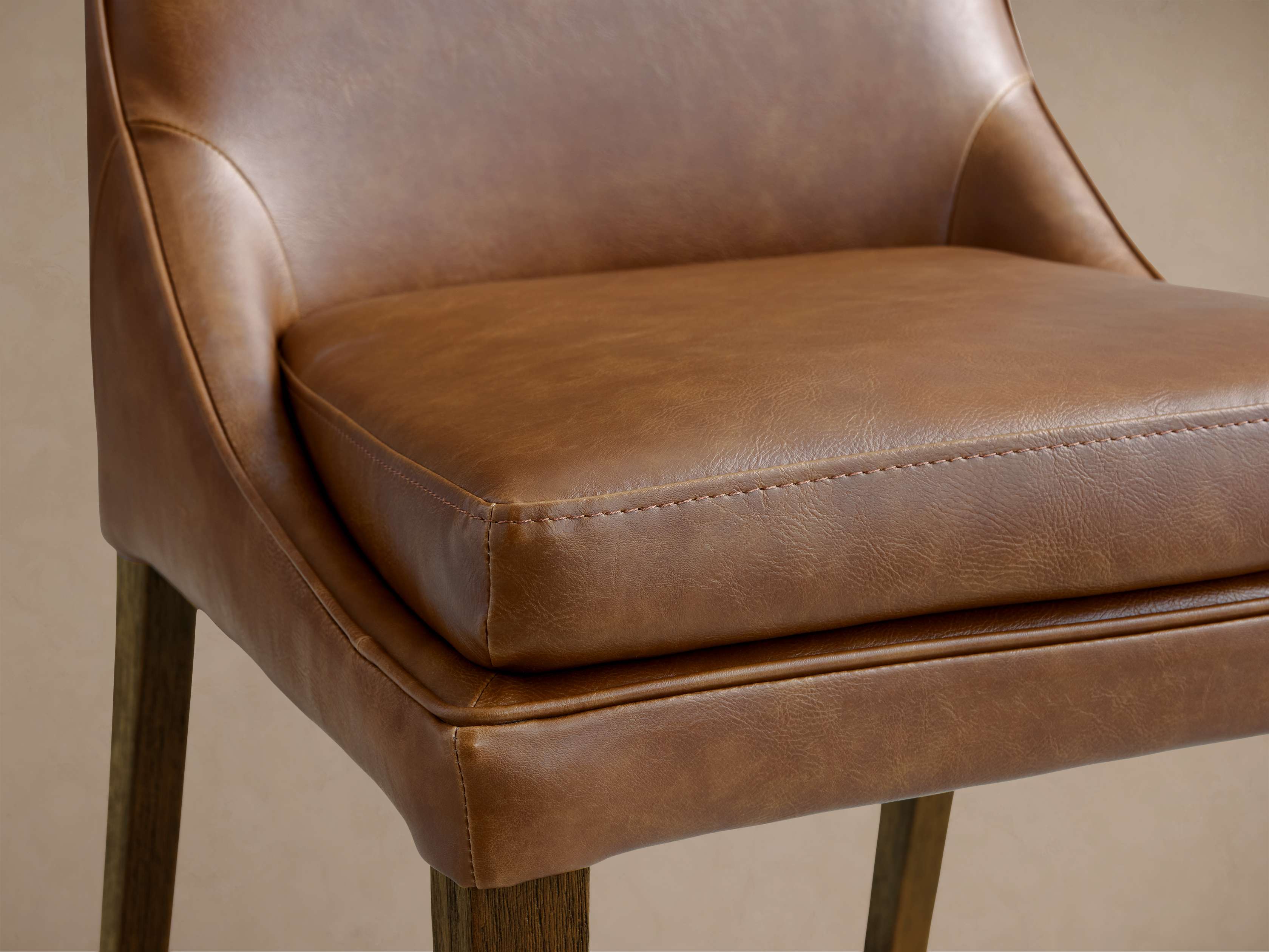 Lunden Faux Leather Dining Side Chair - Thumbnail 4