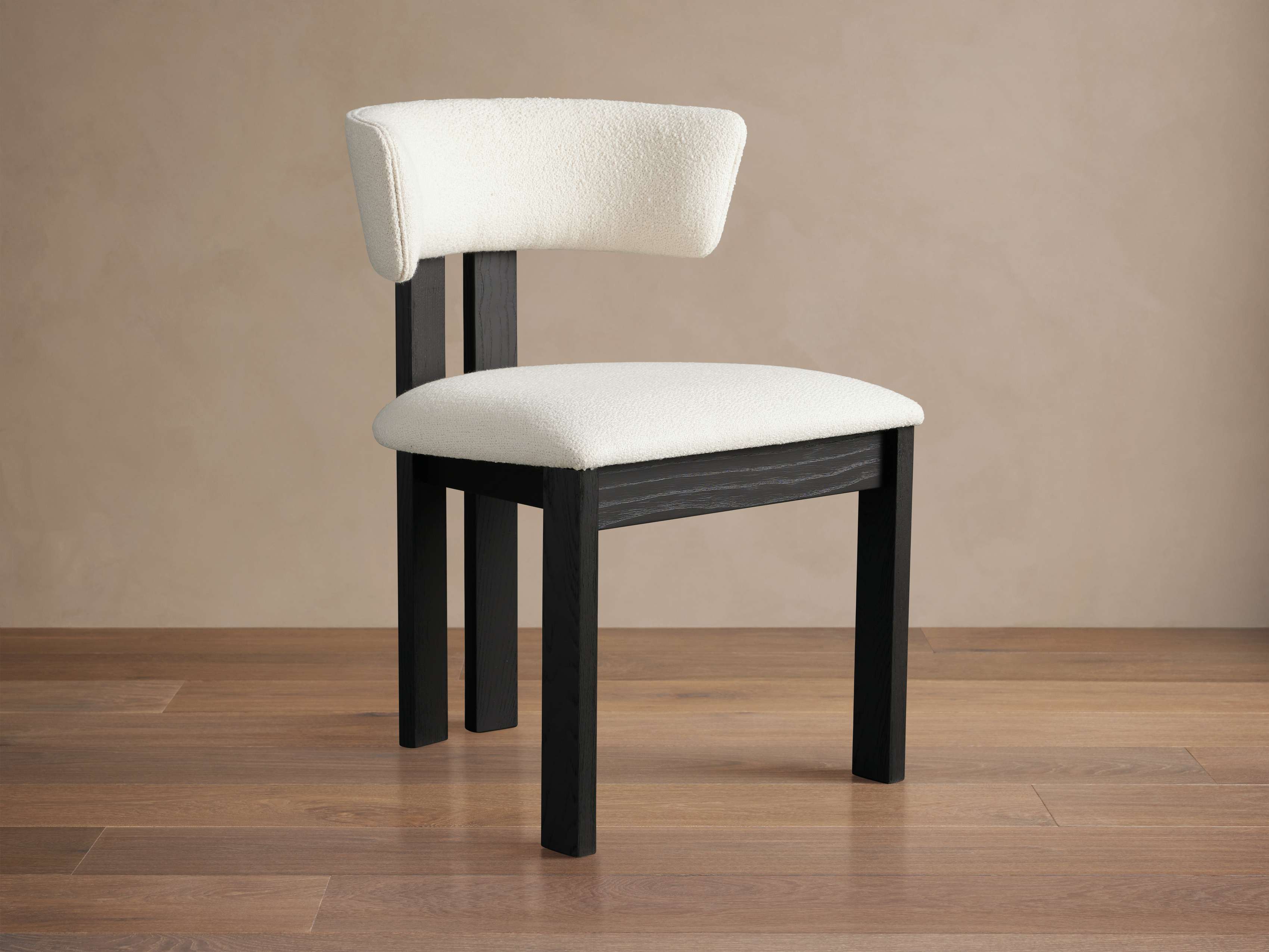 Rodin Dining Side Chair in Matera Earth / Vesuvio Black