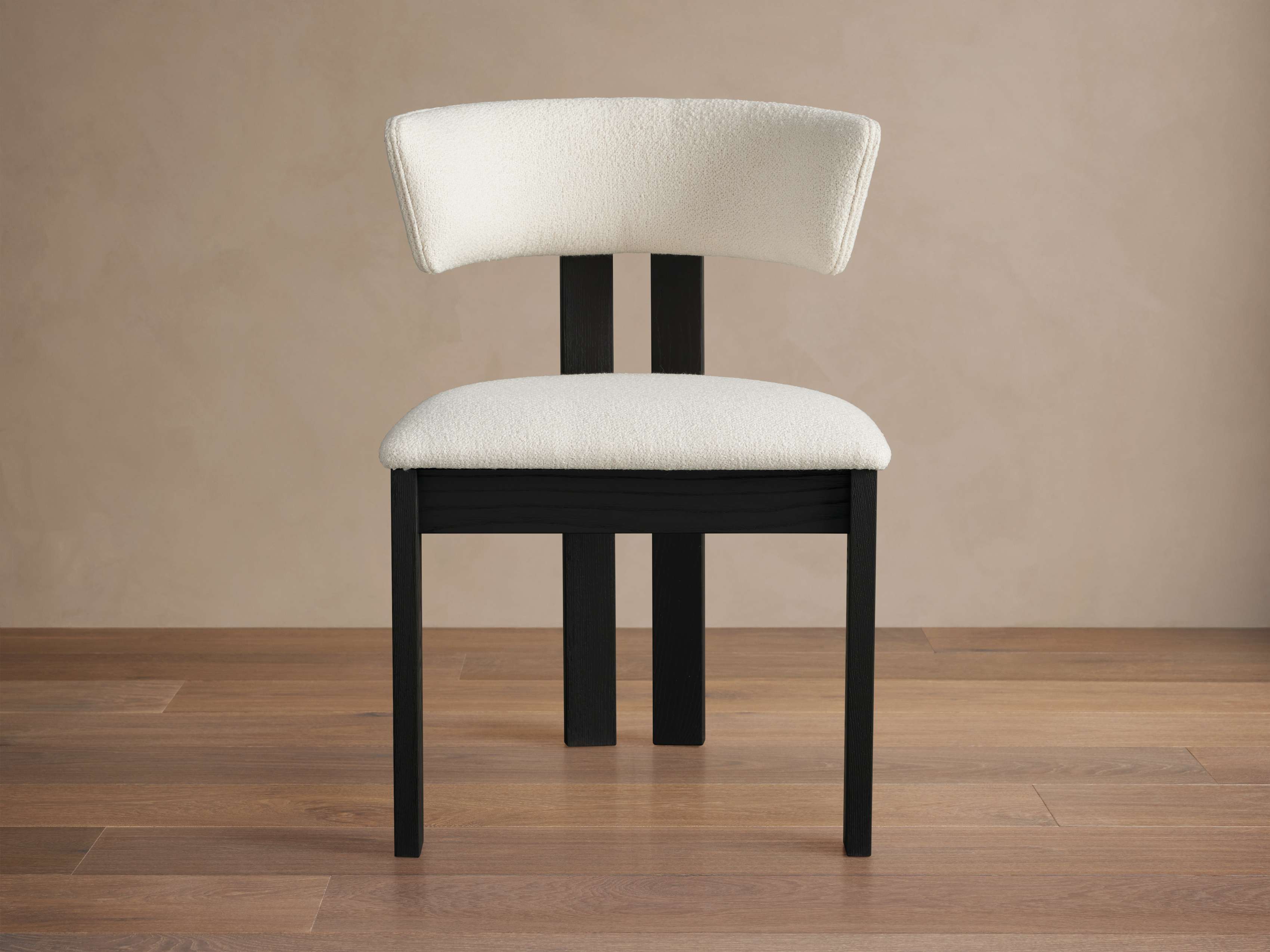 Rodin Dining Side Chair in Matera Earth / Vesuvio Black