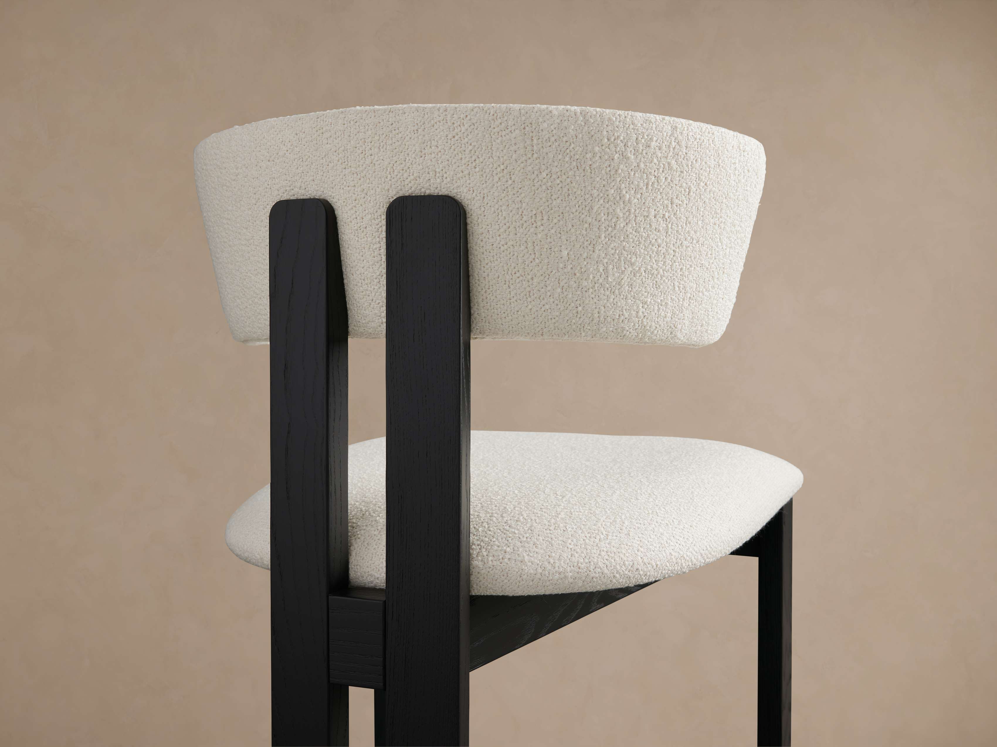 Rodin Dining Side Chair in Matera Earth / Vesuvio Black