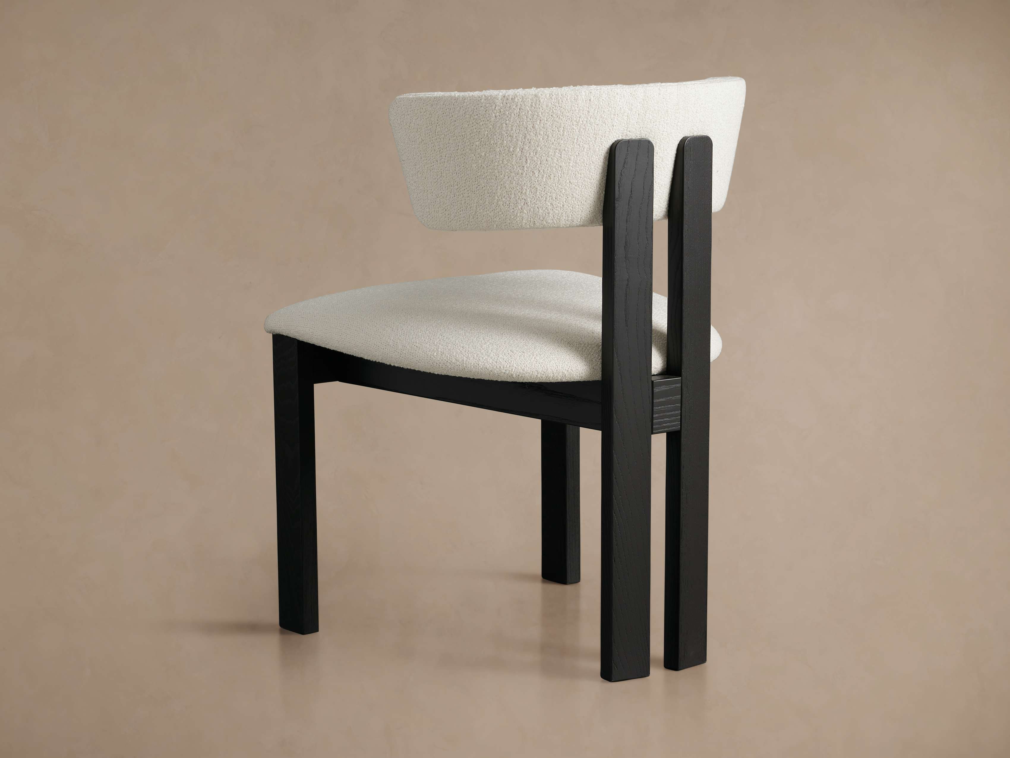 Rodin Dining Side Chair in Matera Earth / Vesuvio Black