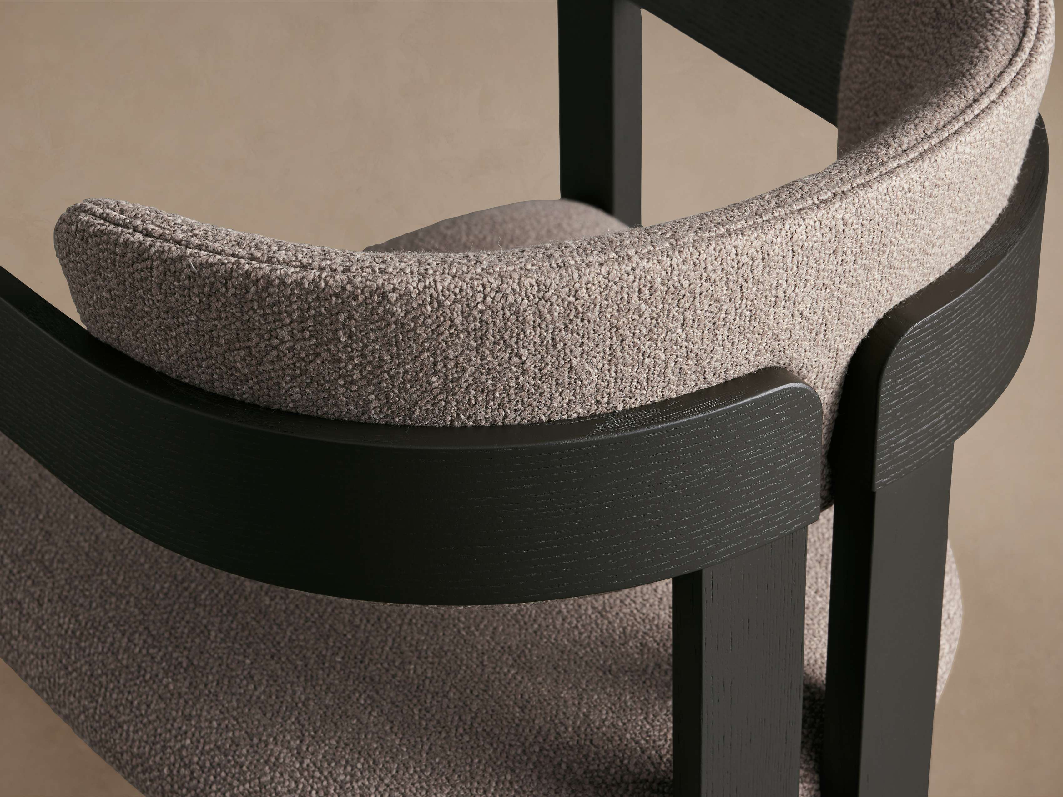 Rodin Dining Arm Chair in Vesuvio Black