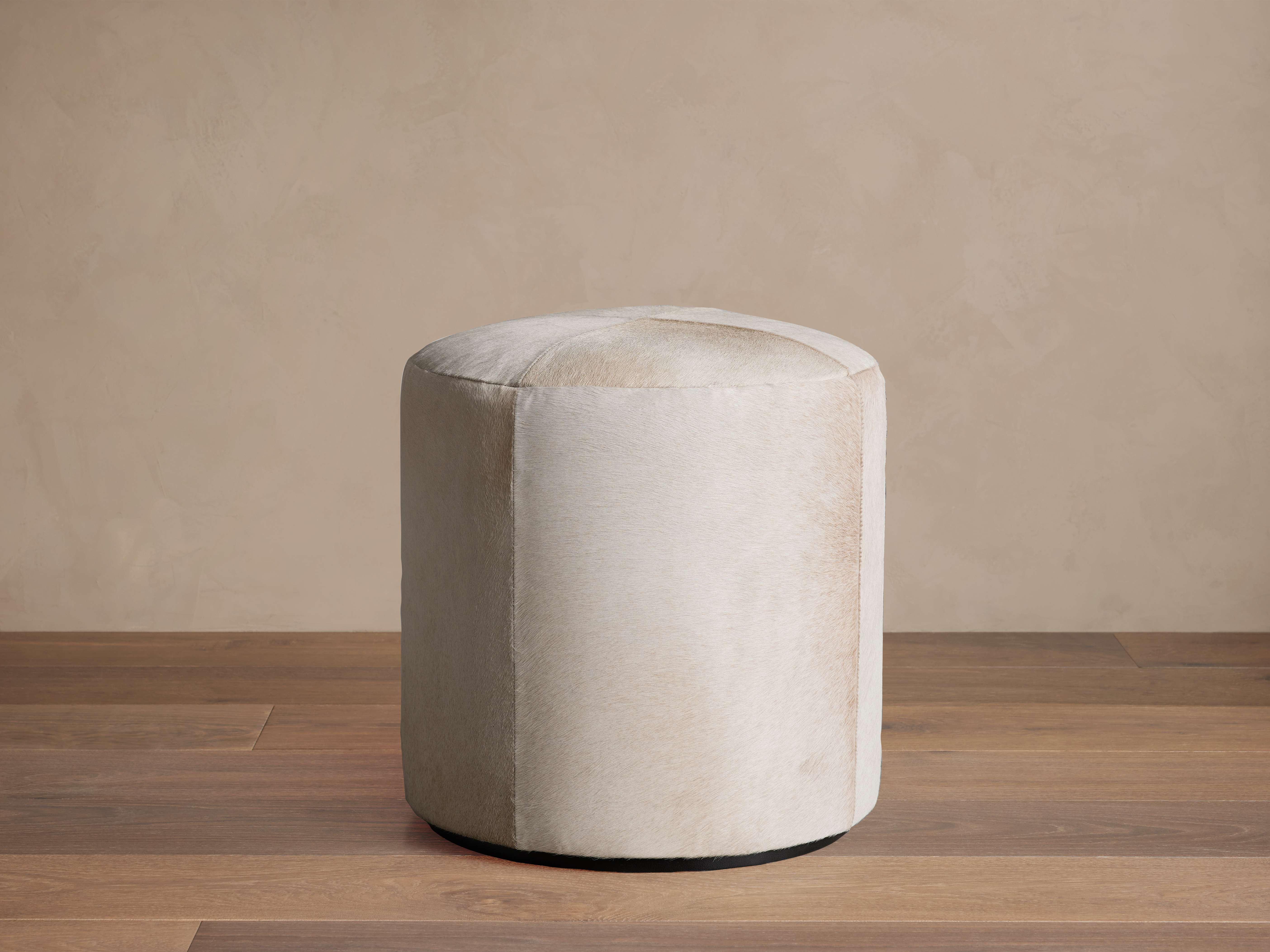 Round Hide Pouf – Arhaus