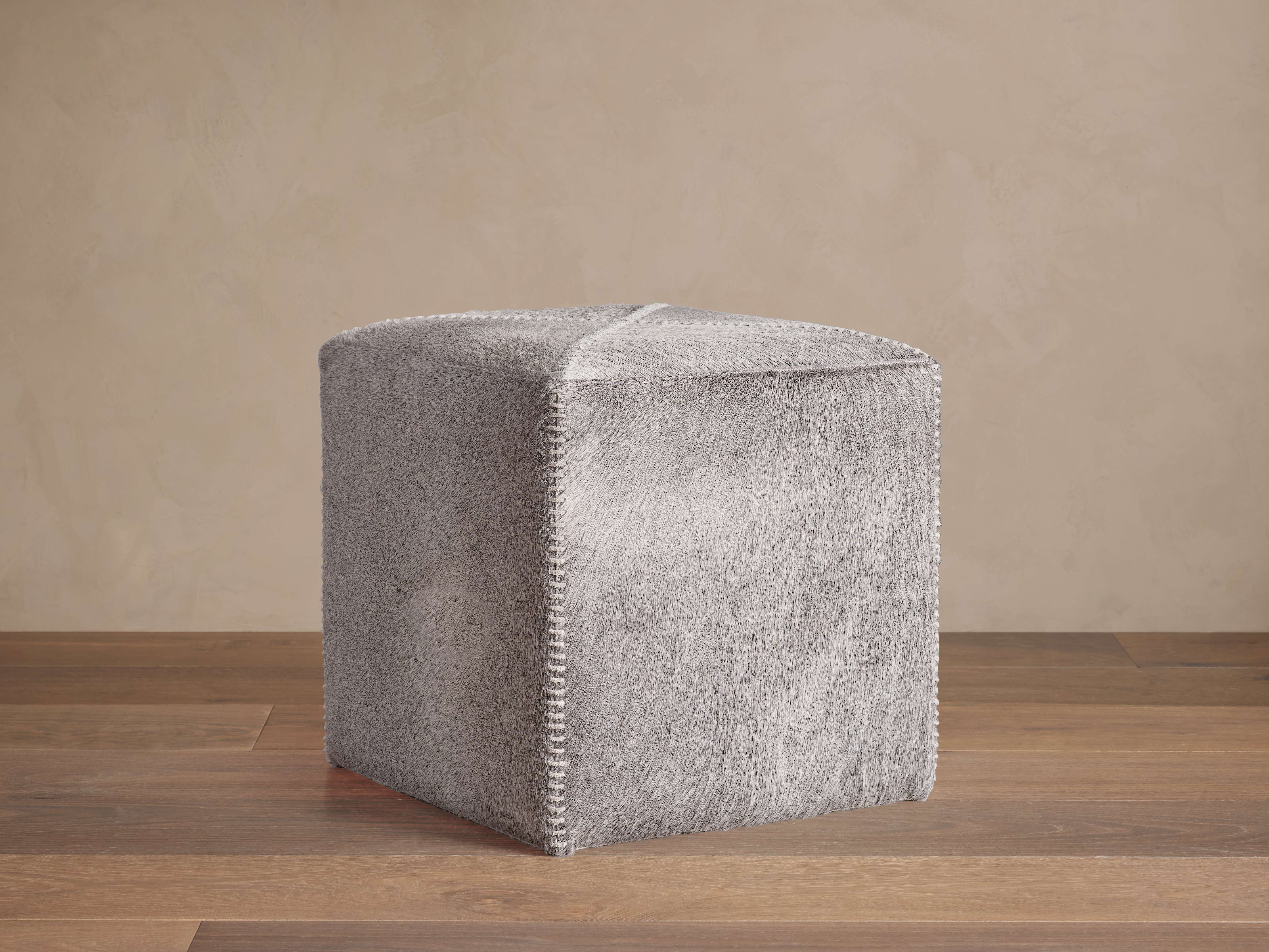 Hide Whipstitch Pouf - Thumbnail 3