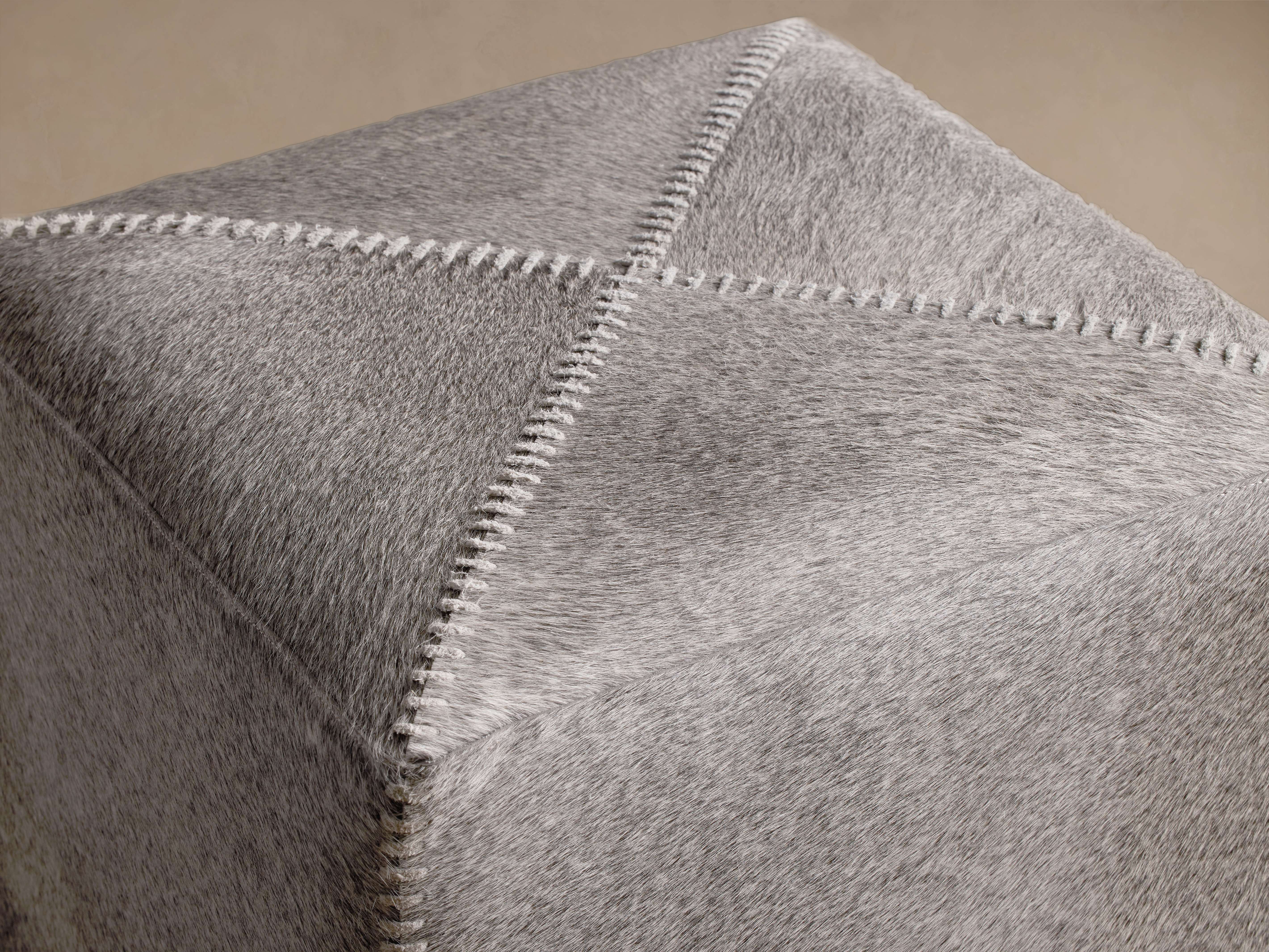 Hide Whipstitch Pouf - Thumbnail 5