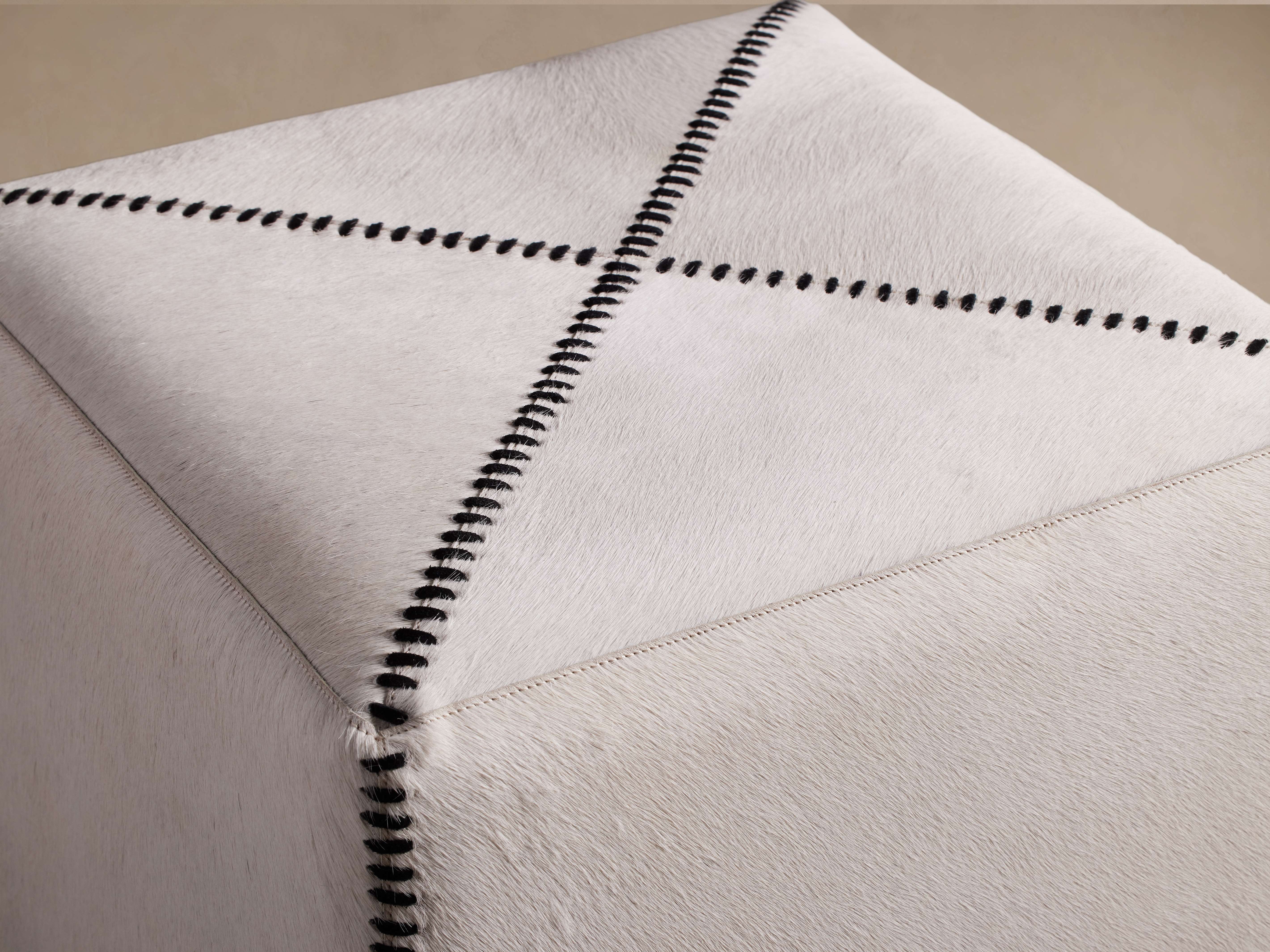 Hide Whipstitch Pouf