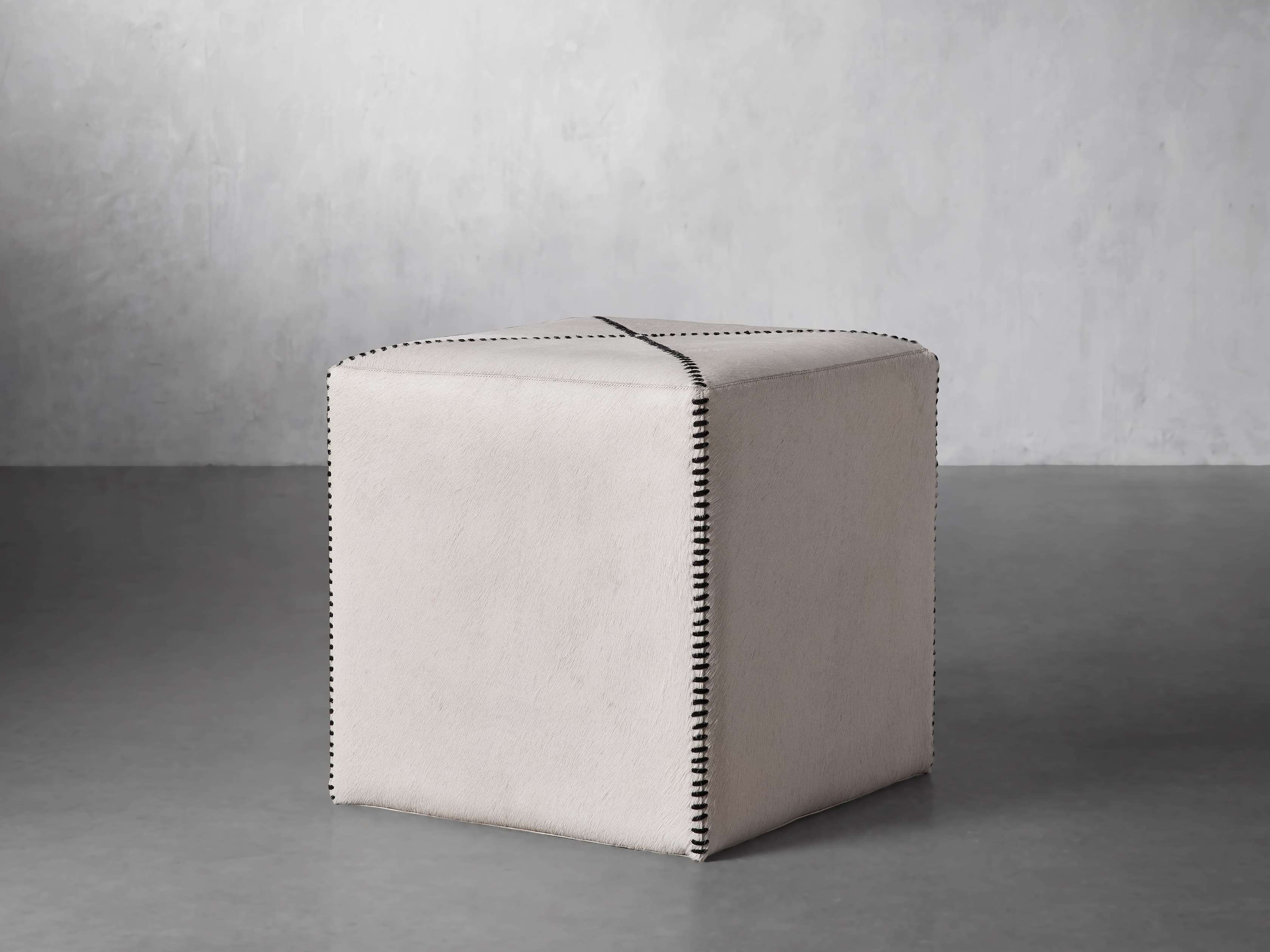 Hide Whipstitch Pouf