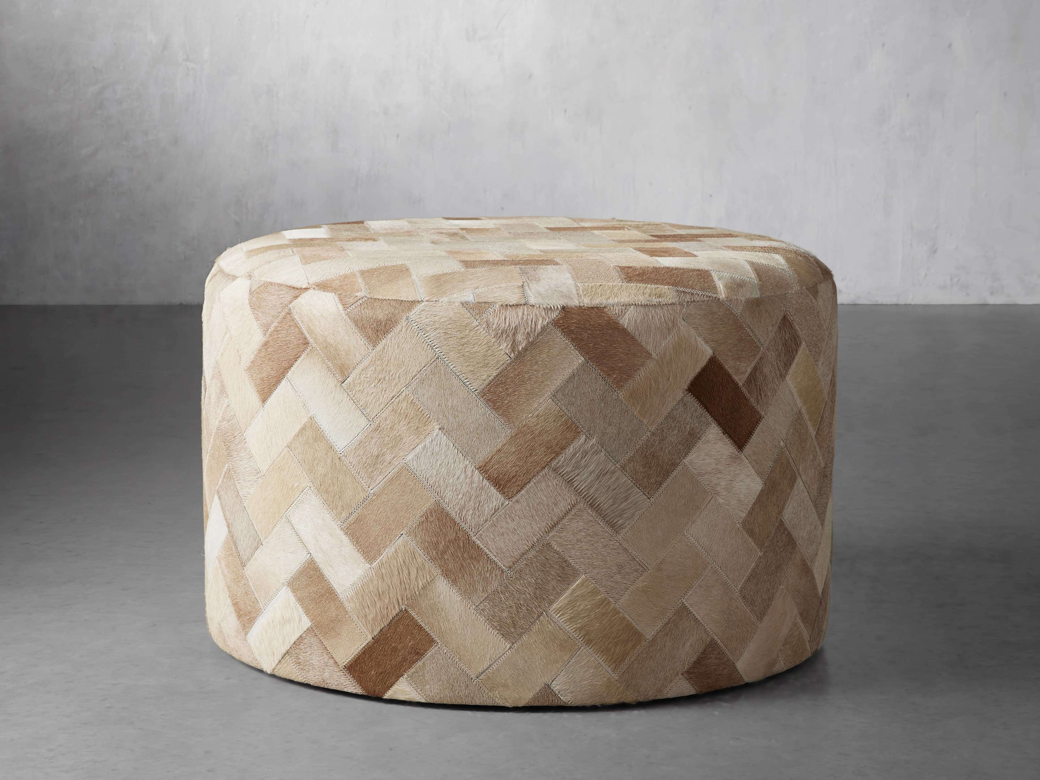 Fairfield Hair on Hide Pouf - Thumbnail 2
