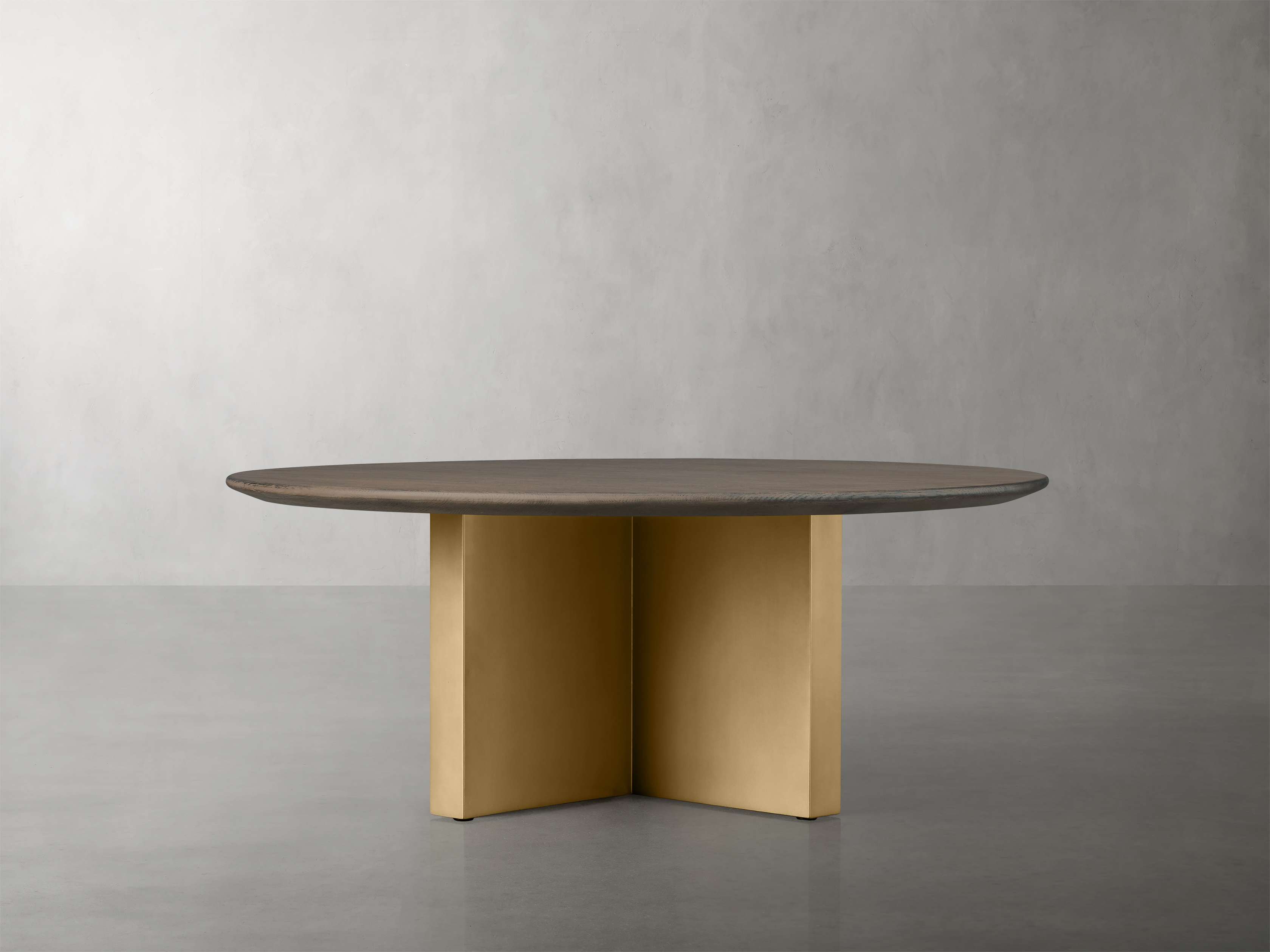 Saint Germain Round Wood Coffee Table with Clement Base