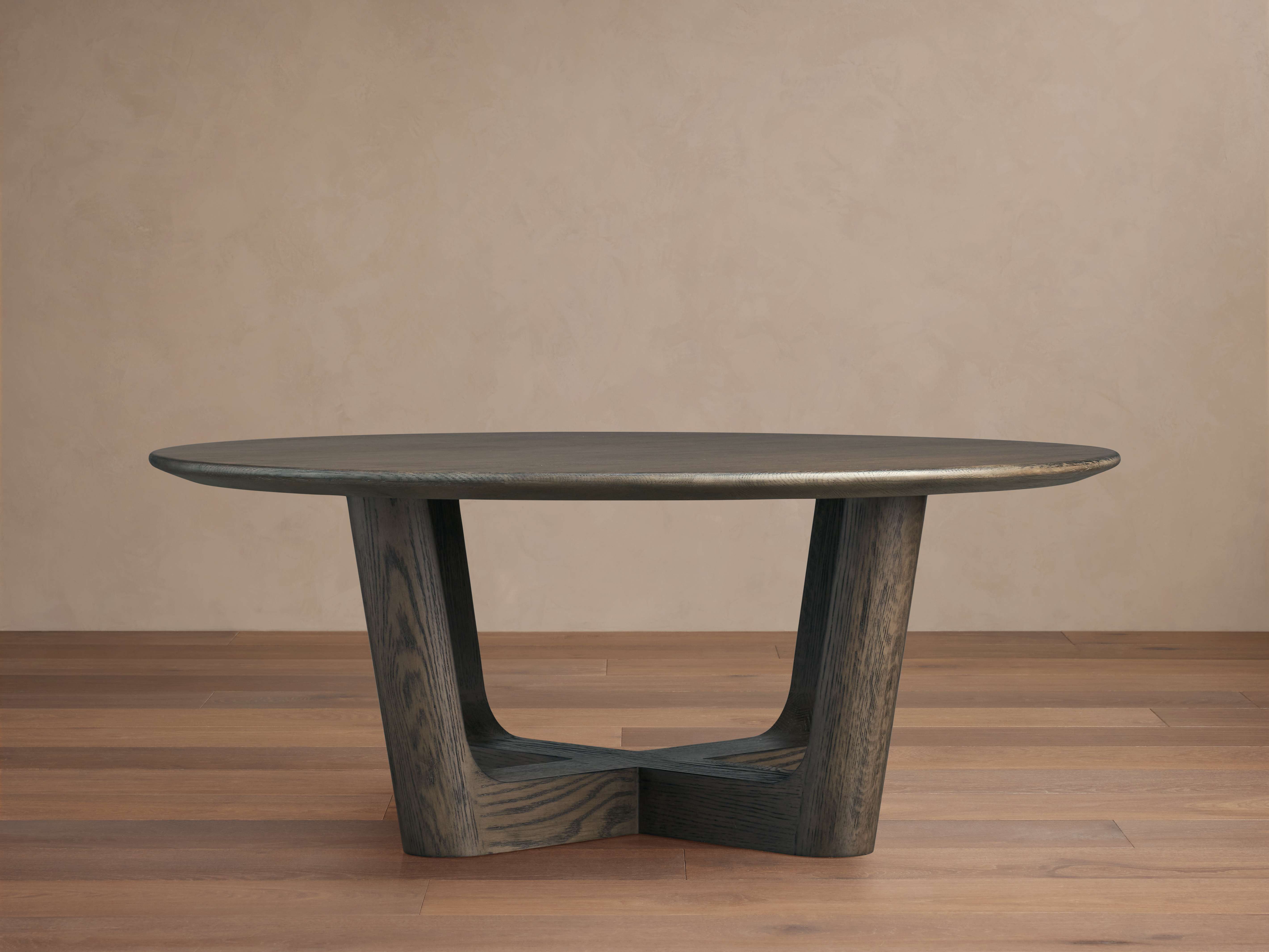 Saint Germain Round Wood Coffee Table with Clement Base - Thumbnail 5