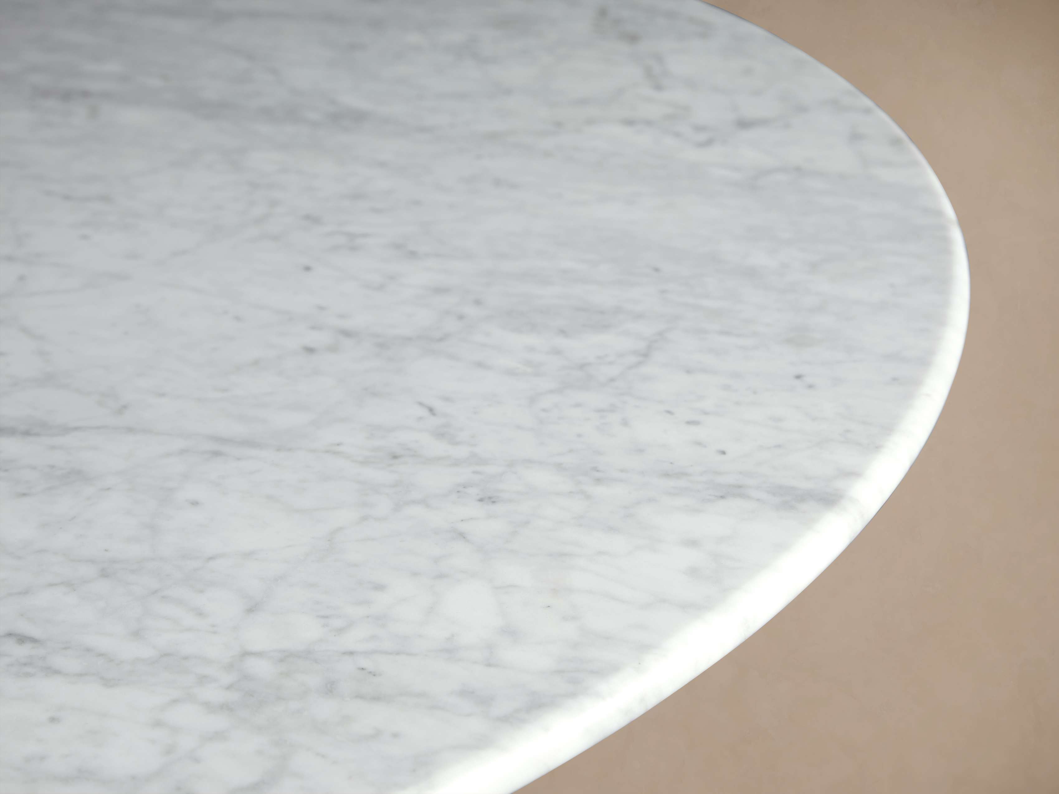 Saint Germain Round Stone Top Coffee Table with Wood Clement Base