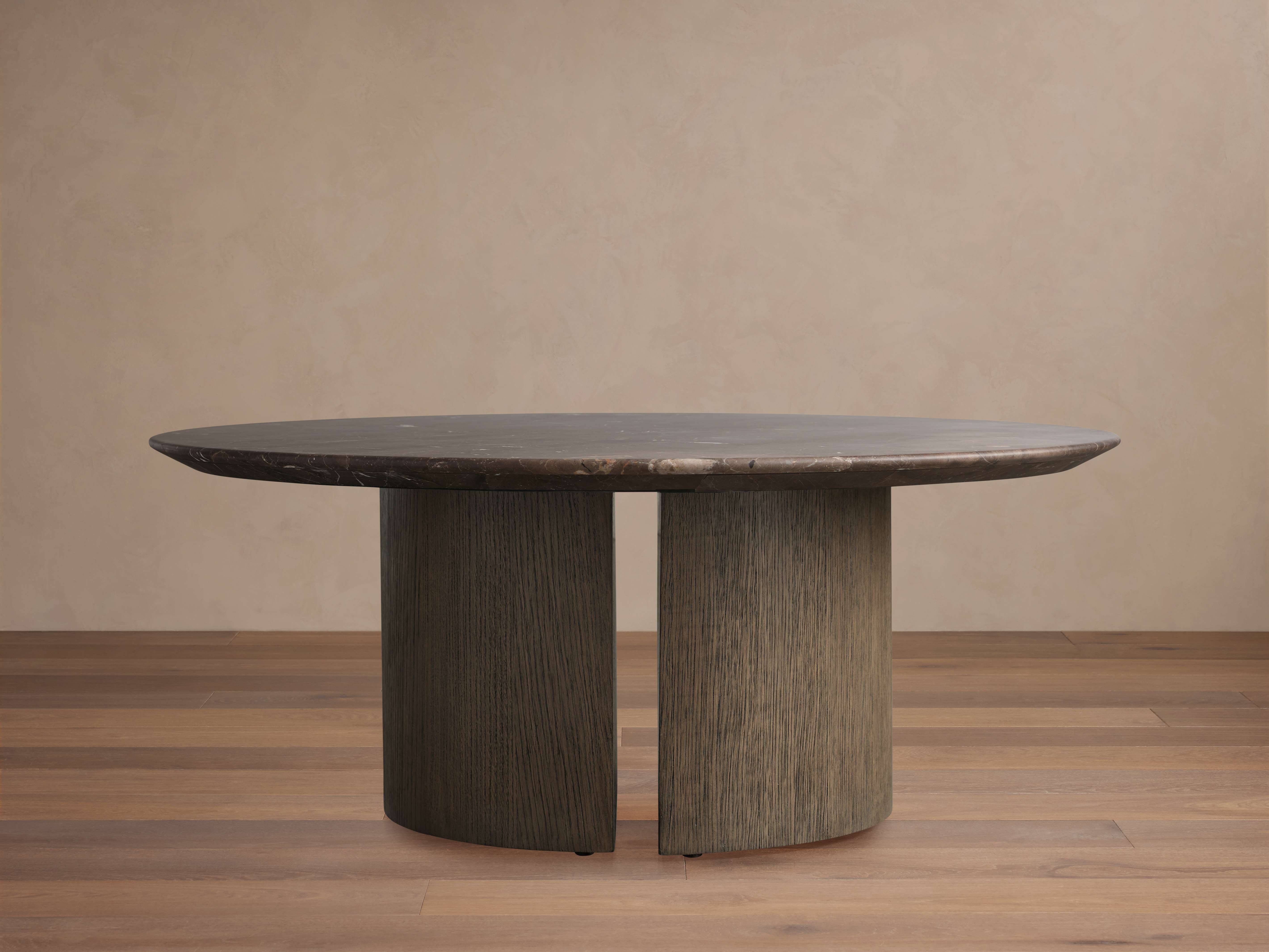 Saint Germain Round Stone Coffee Table with Dauphine Base