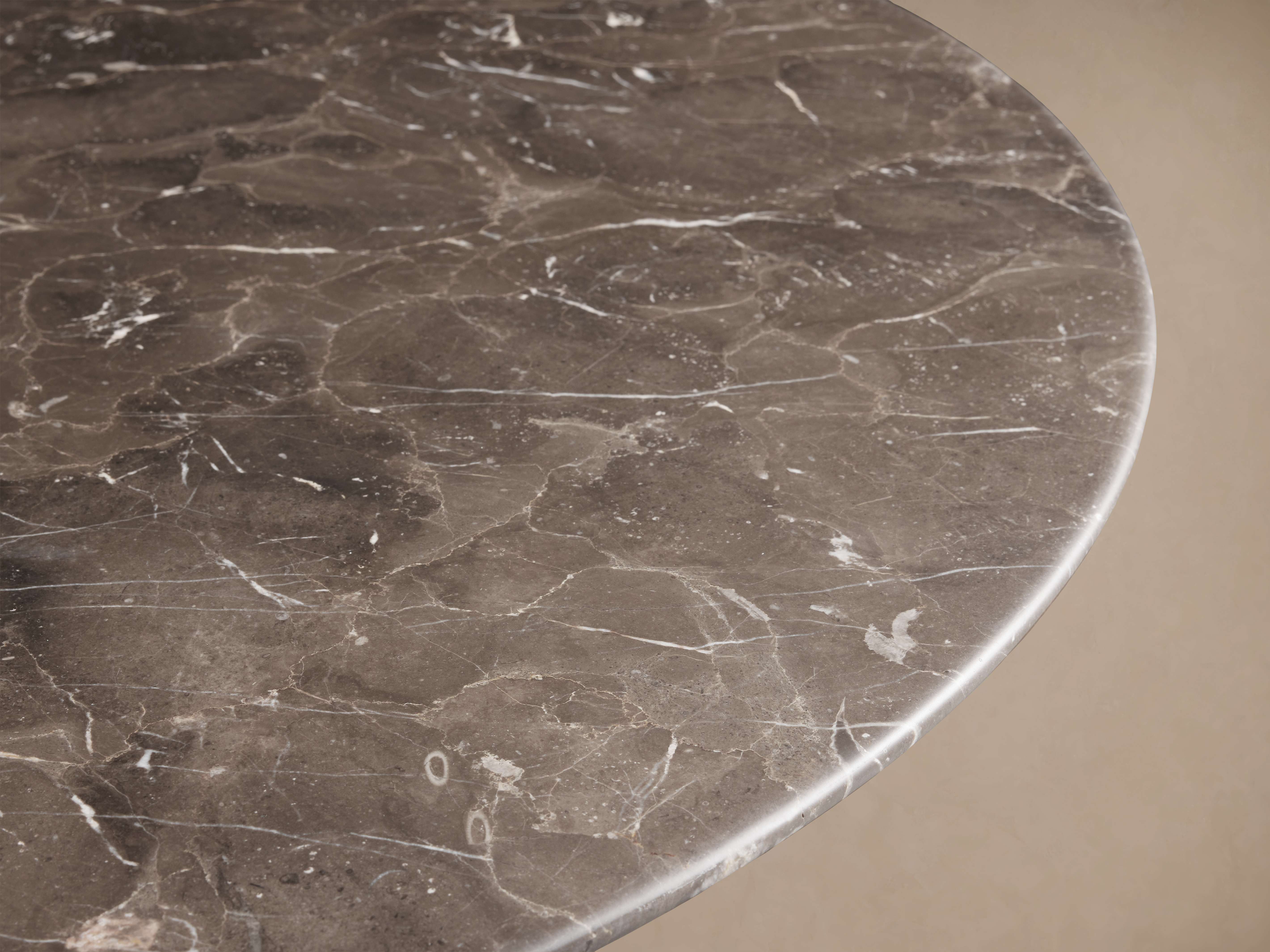 Saint Germain Round Stone Coffee Table with Dauphine Base