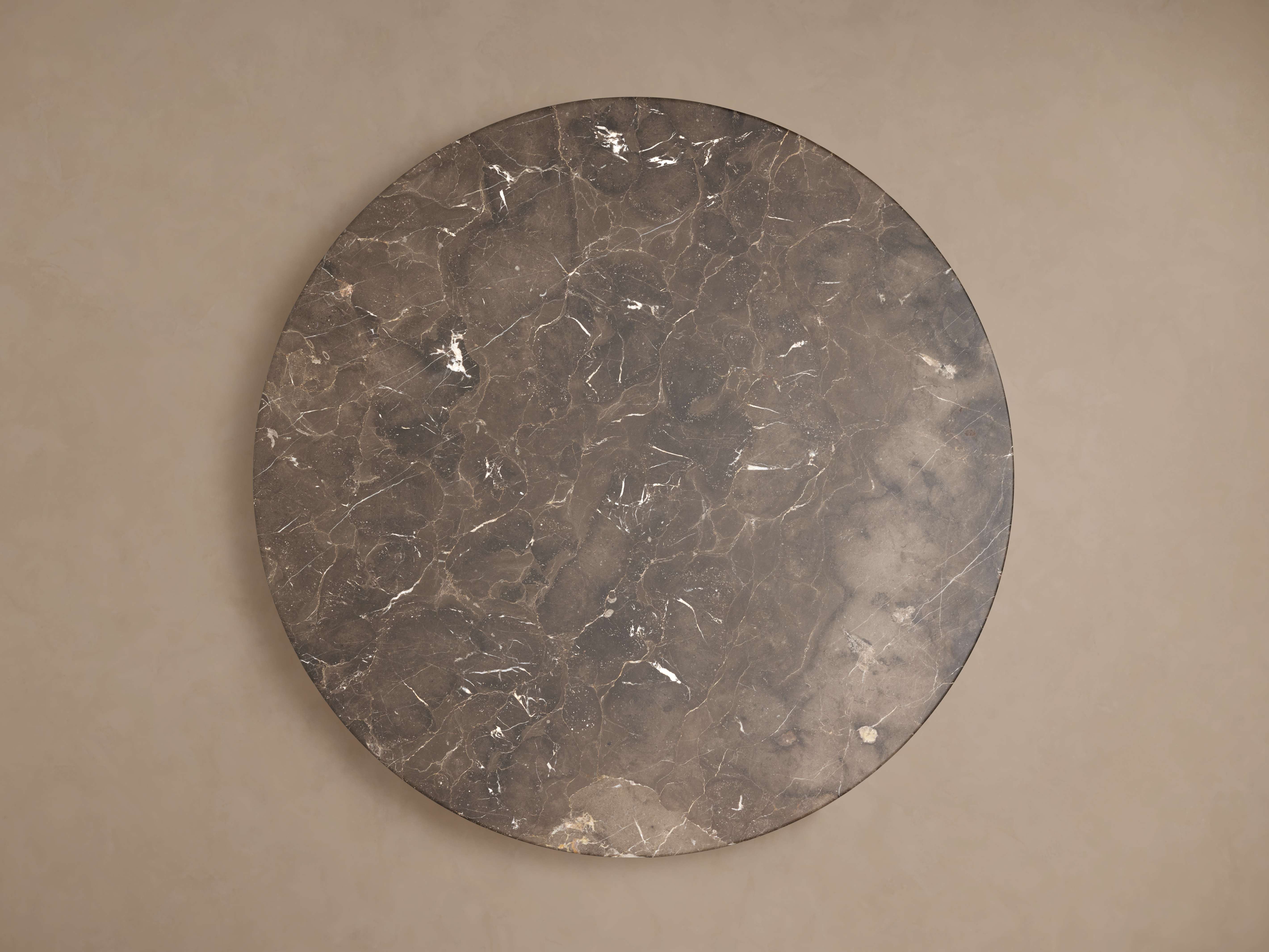 Saint Germain Round Stone Coffee Table with Dauphine Base