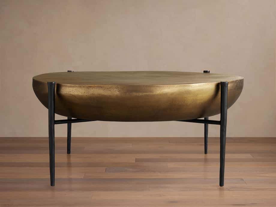 Donovan Coffee Table in Antique Brass