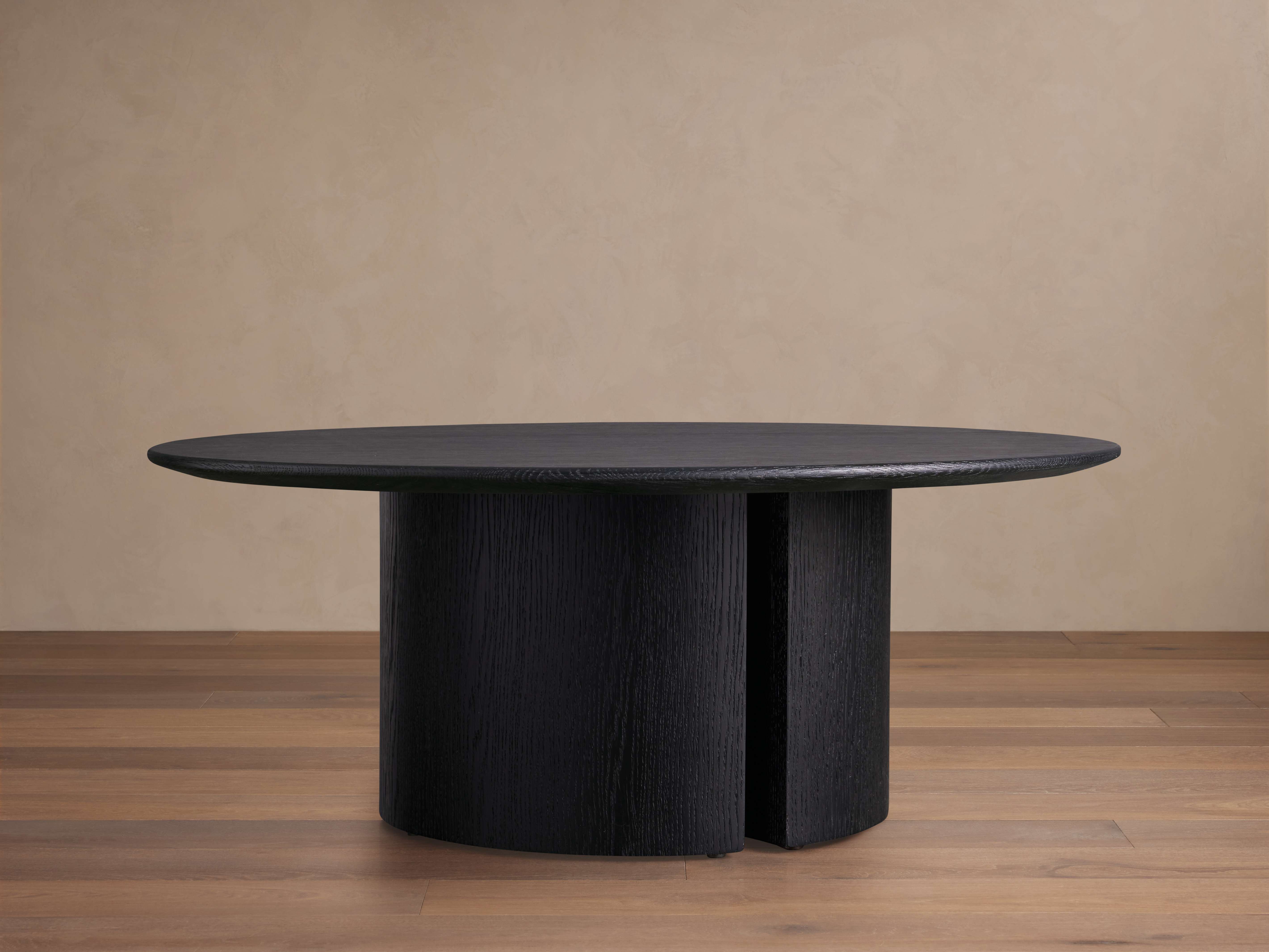 Saint Germain Round Wood Coffee Table with Dauphine Base