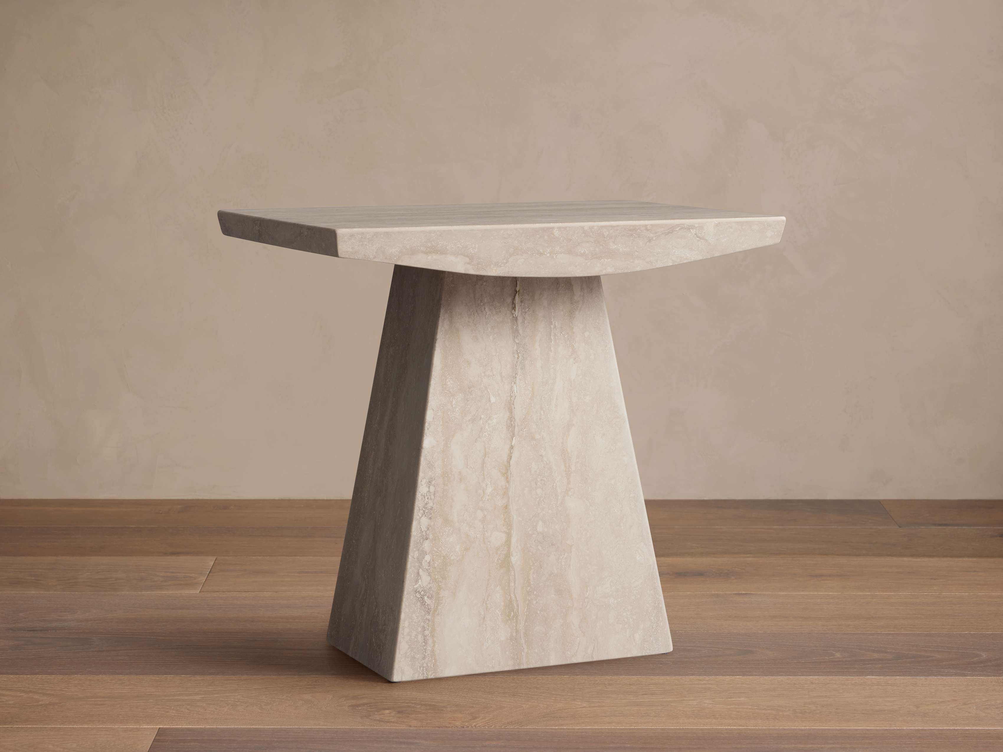 Ilaria End Table in Light Travertine