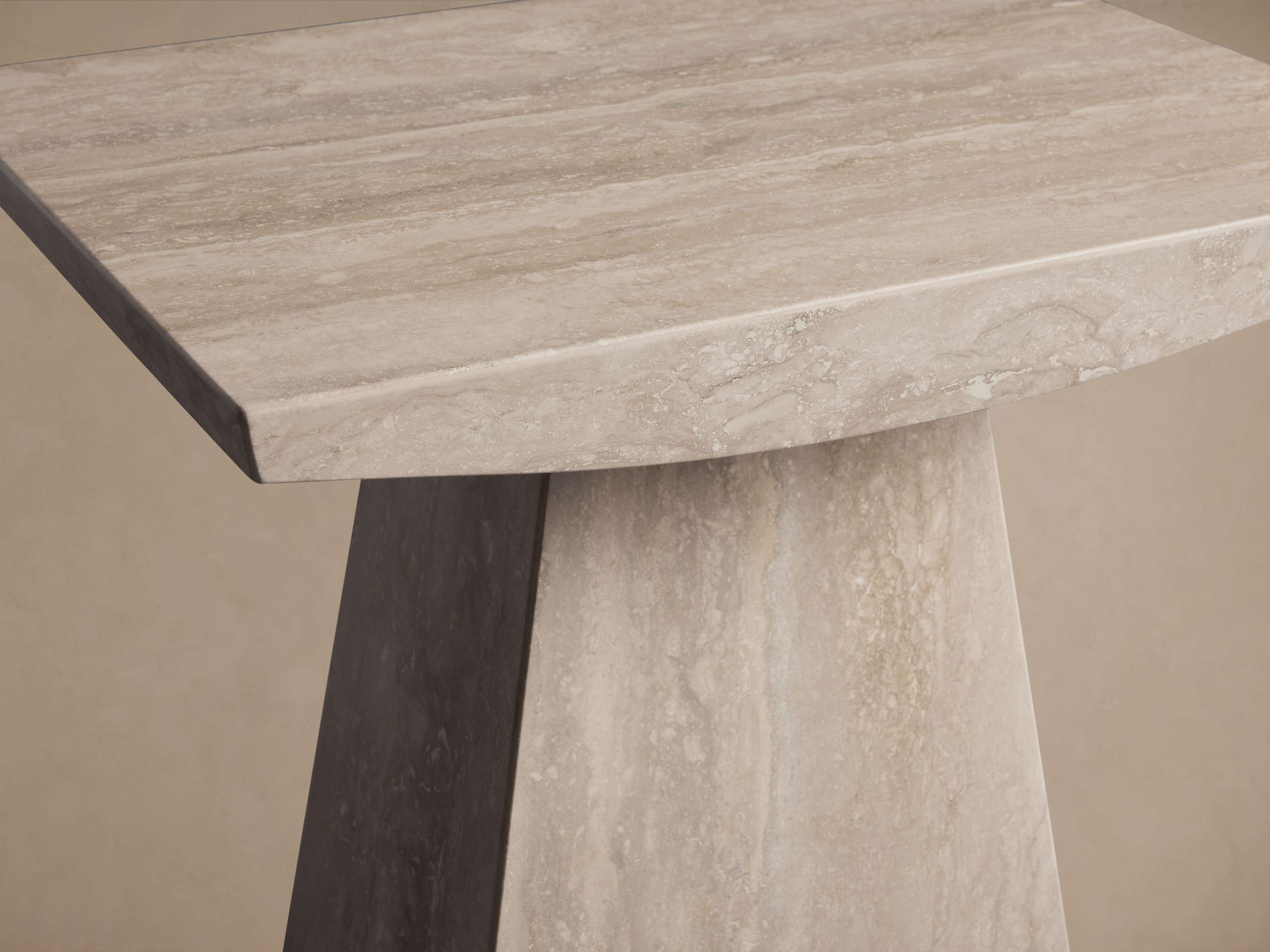 Ilaria End Table in Light Travertine