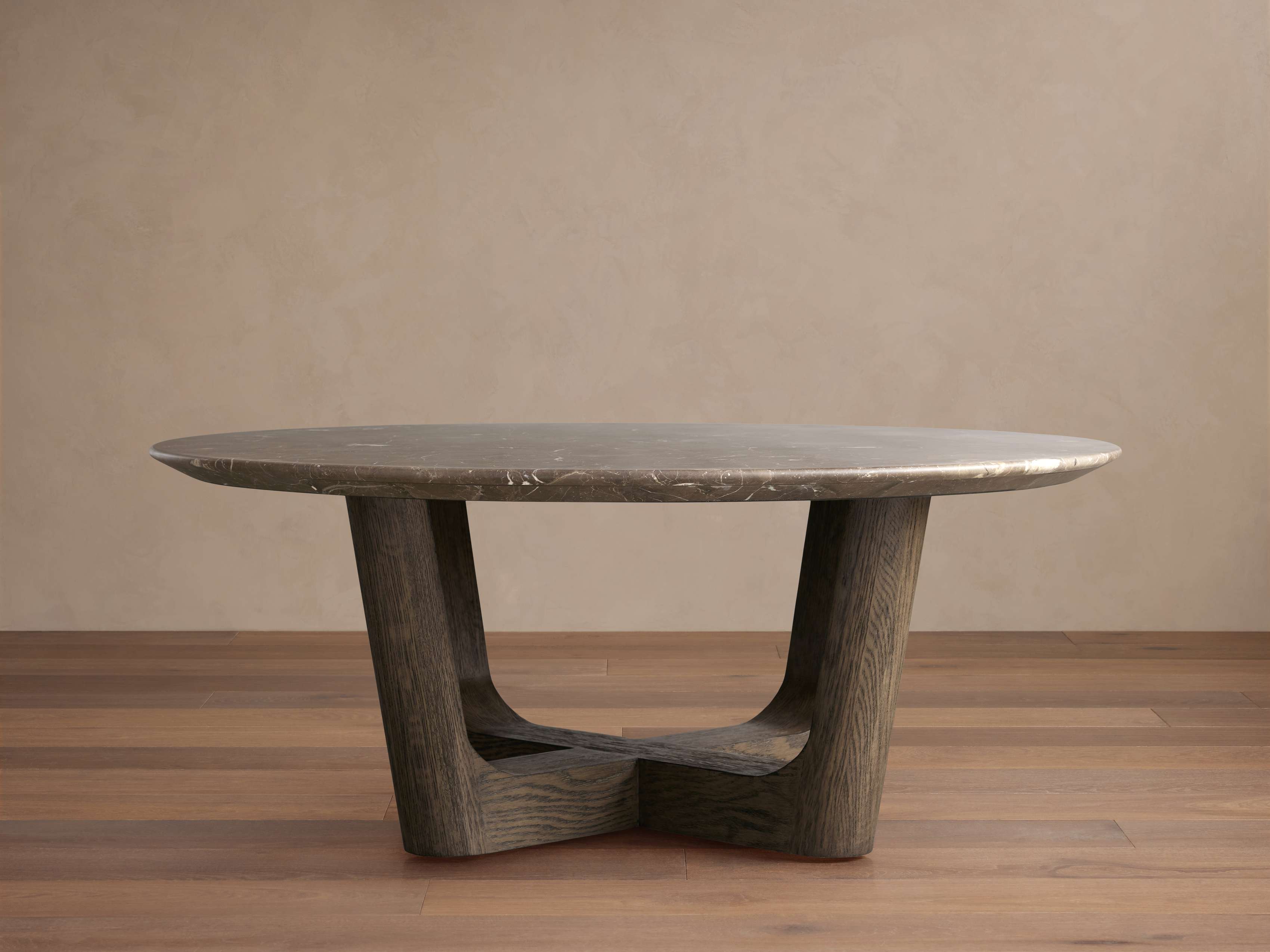 Saint Germain Round Stone Coffee Table with Rennes Base