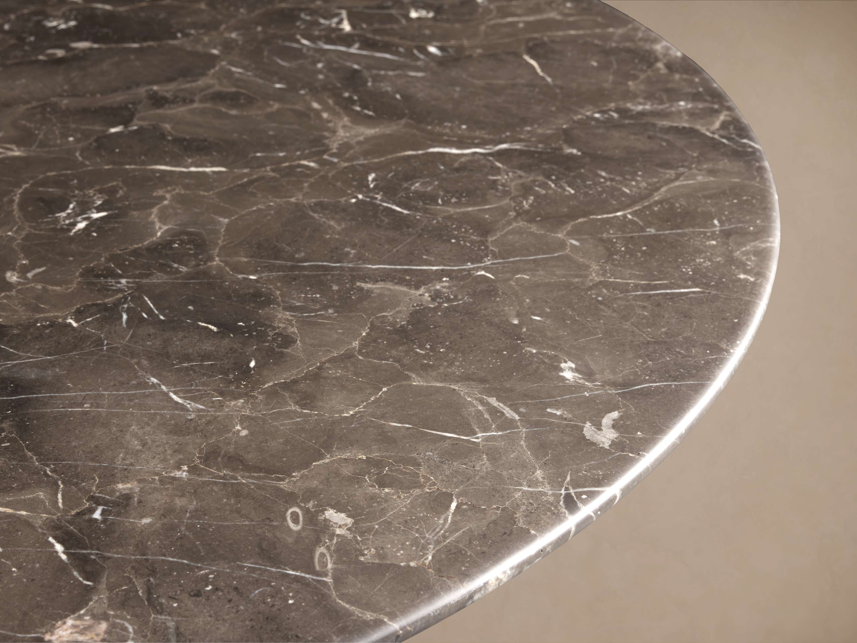 Saint Germain Round Stone Coffee Table with Rennes Base