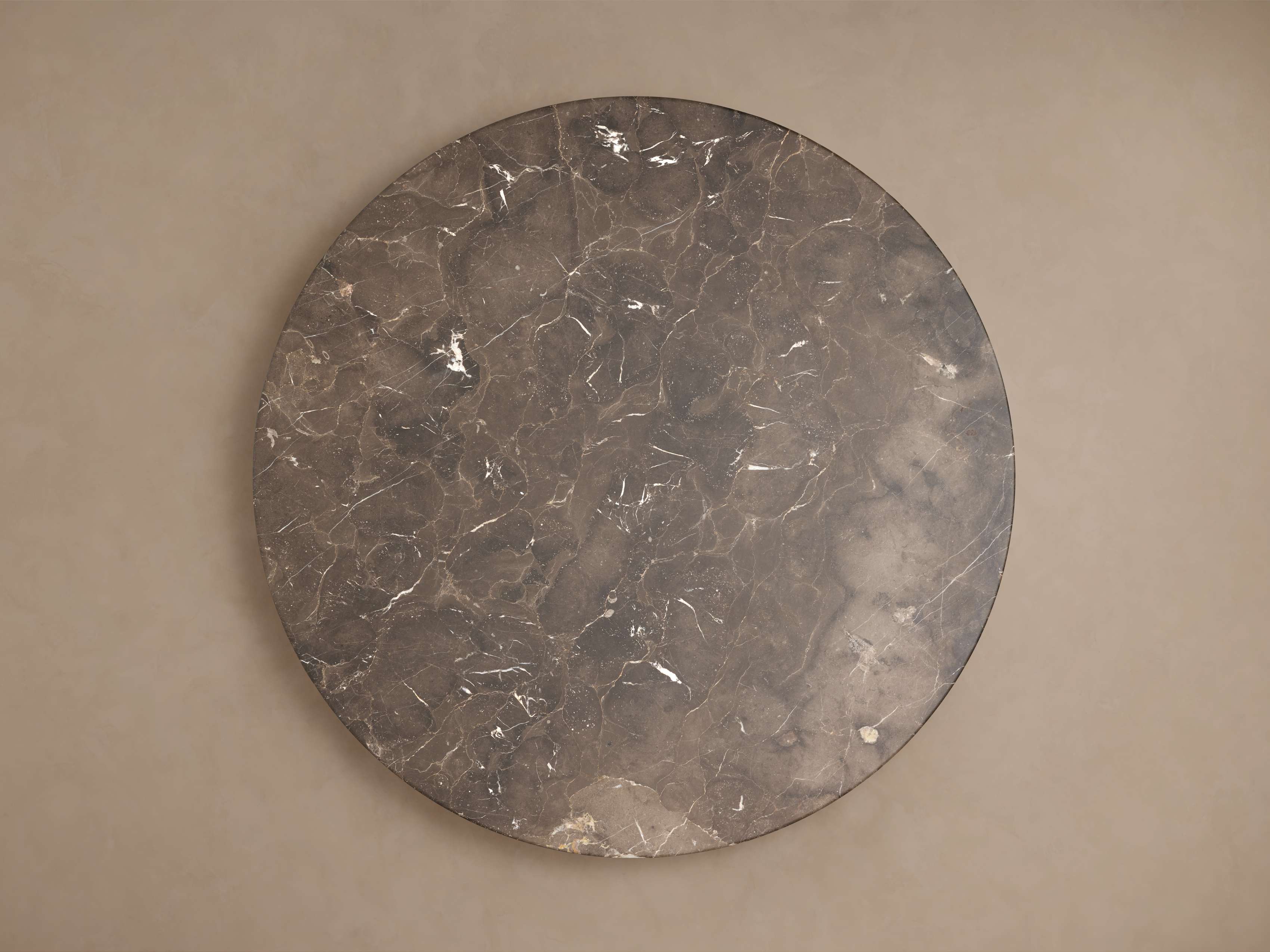 Saint Germain Round Stone Coffee Table with Rennes Base