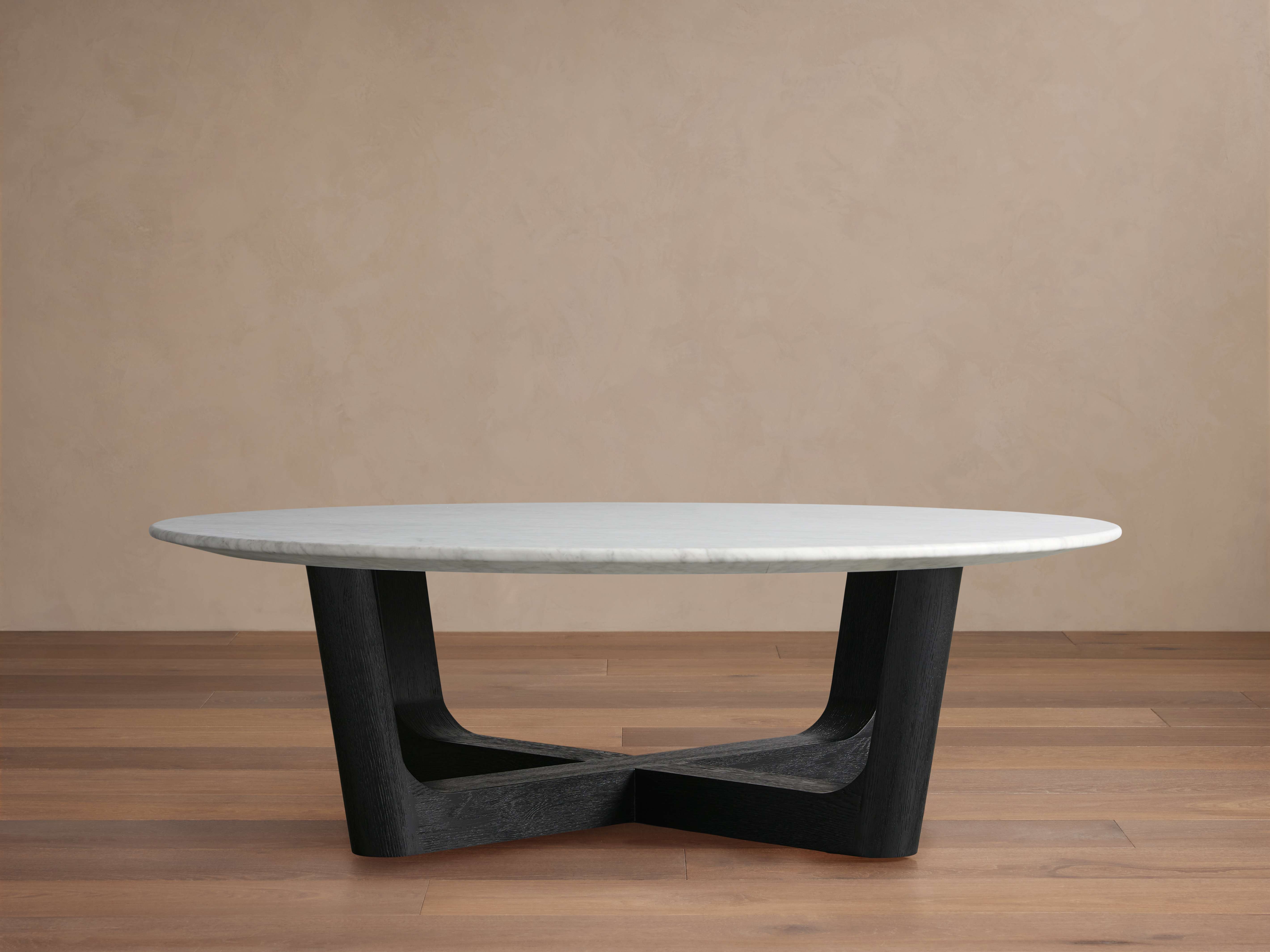 Saint Germain Stone Coffee Table with Rennes Base - Thumbnail 2