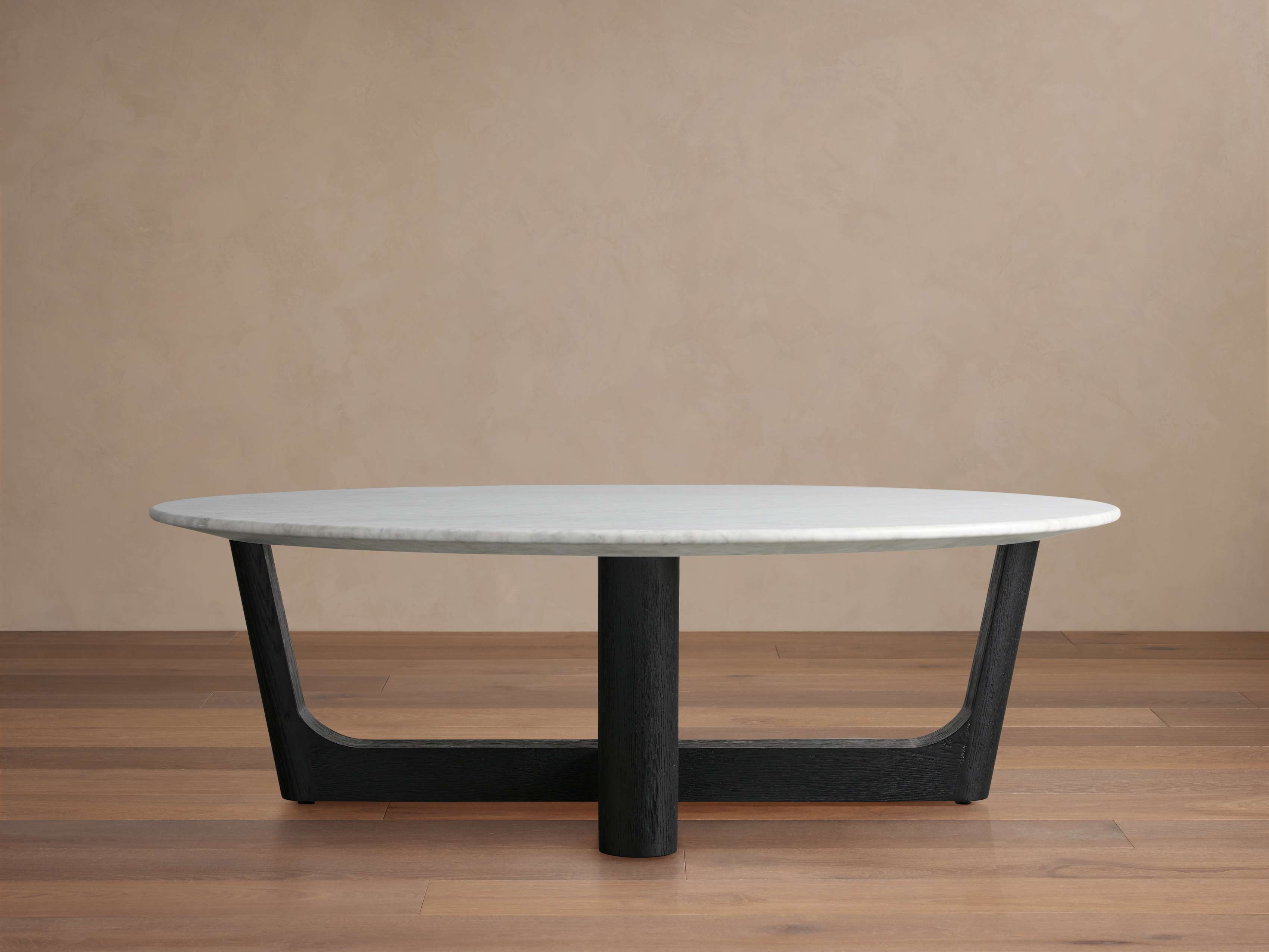 Saint Germain Round Stone Coffee Table with Rennes Base