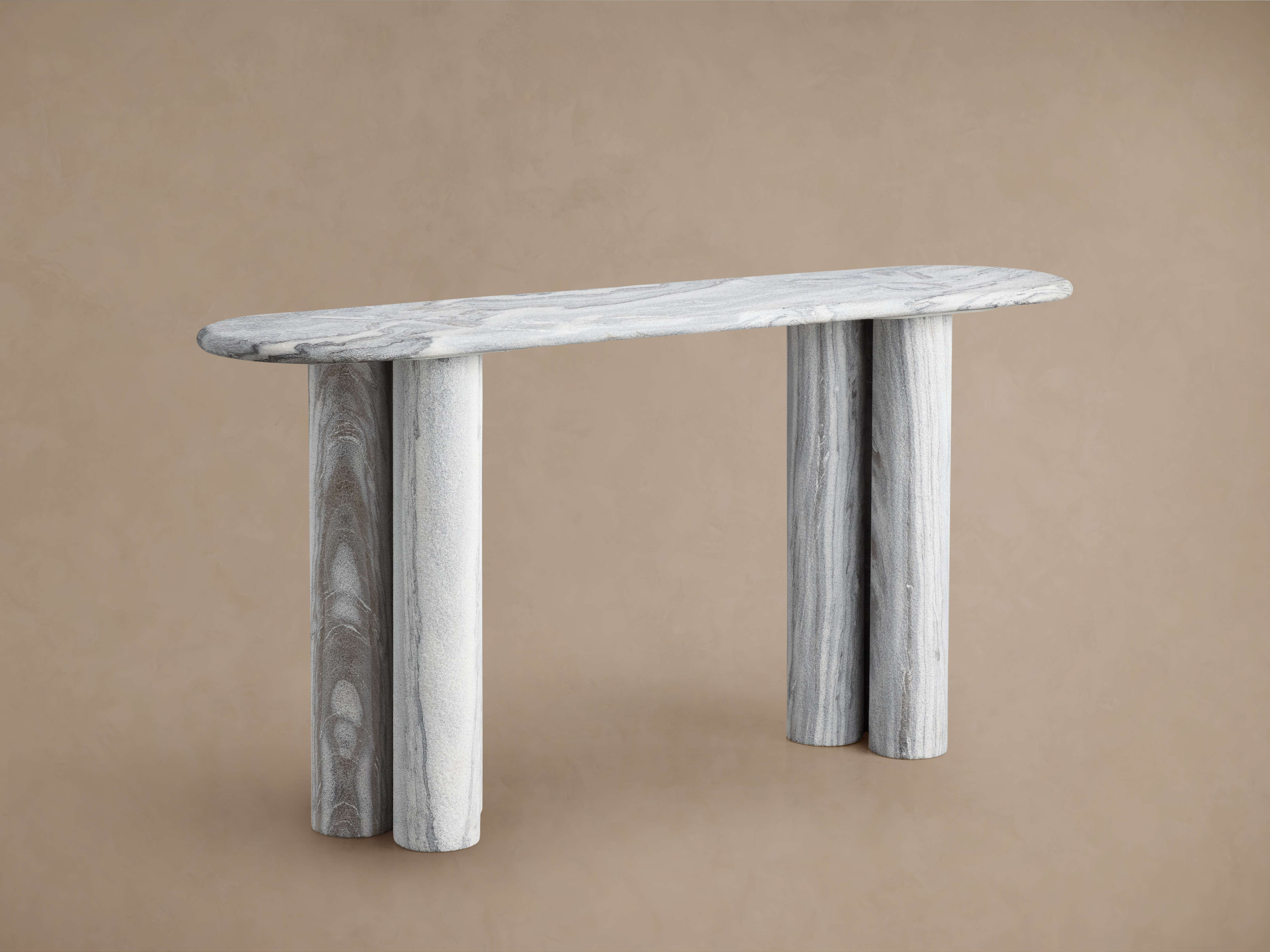 Serafin Console Table in Grey Dolomite - Thumbnail 2