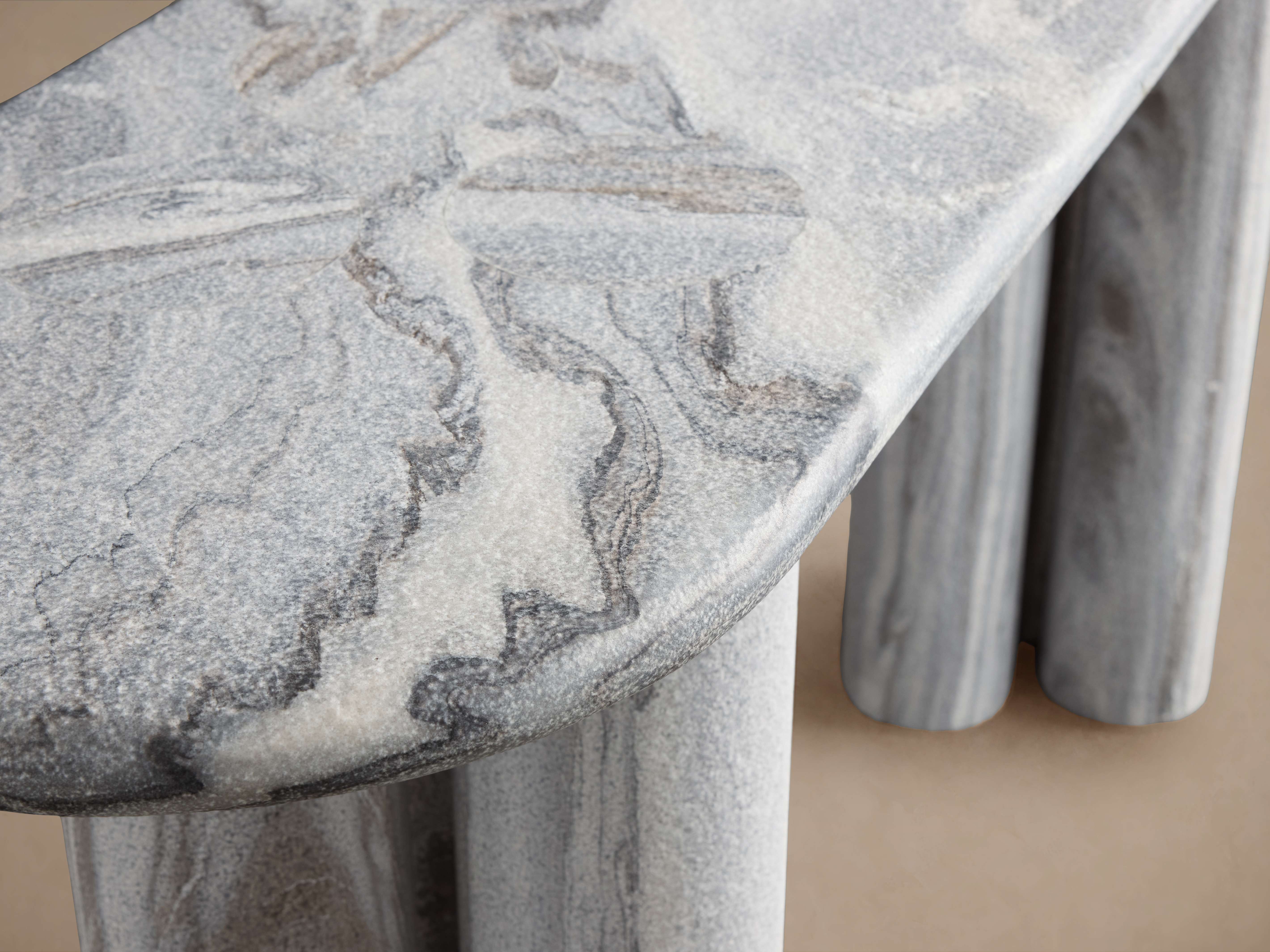 Serafin Console Table in Grey Dolomite - Thumbnail 3